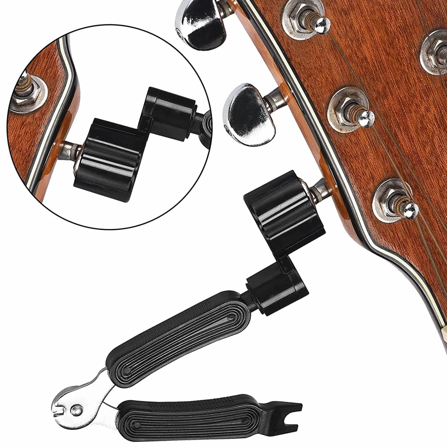 Wrzeciono struny gitarowe, 1 szt. nawijacz strun 3 w 1, ściągacz strunowy, zestaw narzędzi do gitary z korbą gitarową, wielofunkcyjne narzędzie do naprawy gitary, kolor czarny