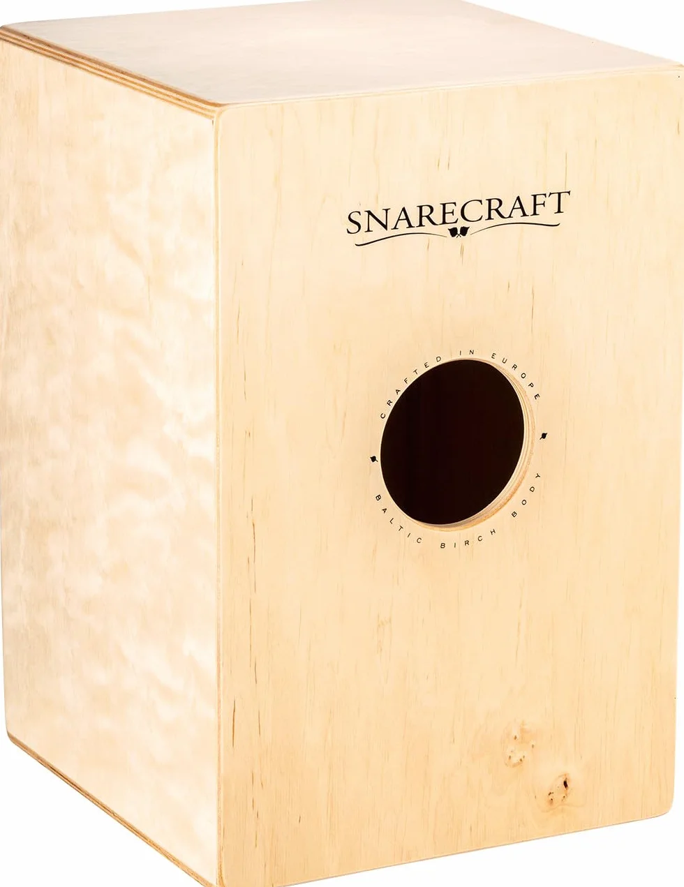 Meinl Percussion Snarecraft Cajon Instrument – Kompaktowy Cajon z Dwoma Sprężynami Werblowymi – Panel Przedni Burl Wood (SC80BW)