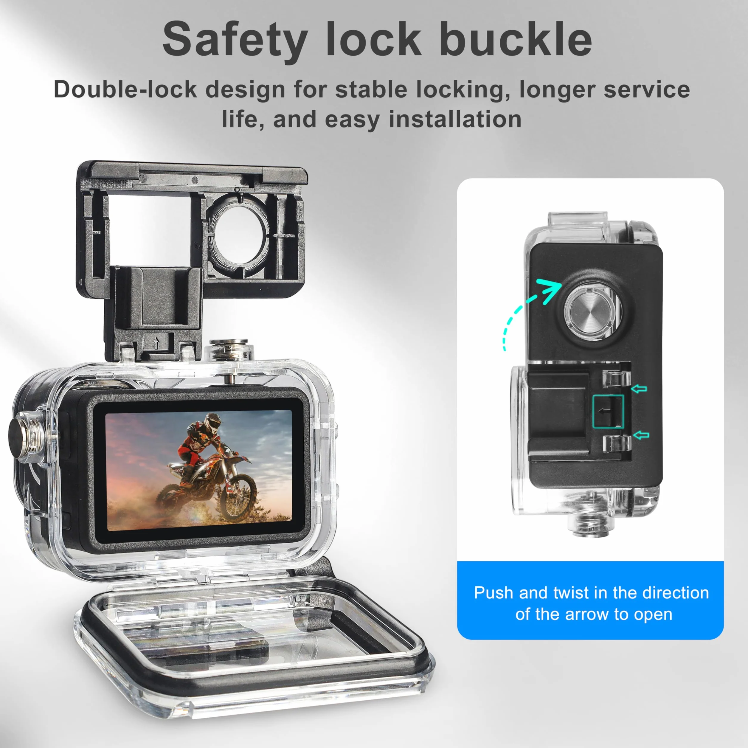 FitStill Wodoodporna obudowa 50 m i 3 filtry i pływający uchwyt ręczny zestaw kompatybilny z DJI Osmo Action 5 Pro Action 4 Action 3, snorkeling, surfowanie, wakeboarding pokrowiec ochronny zestaw