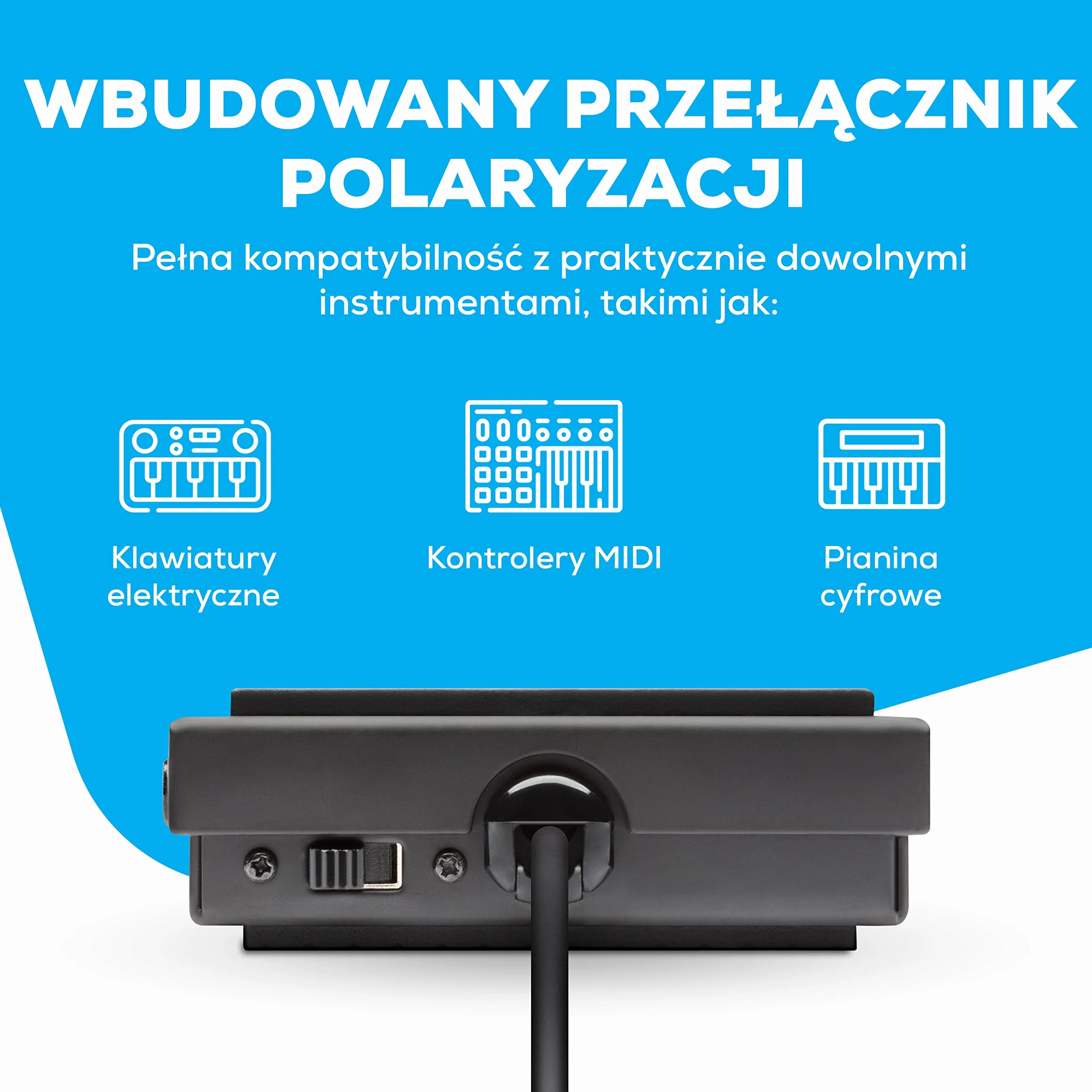 Alesis ASP-1 Uniwersalny Pedał Sustain MKII i Nożny Przełącznik Chwilowy z Kablem 1.5 m i Antypoślizgową Podstawą