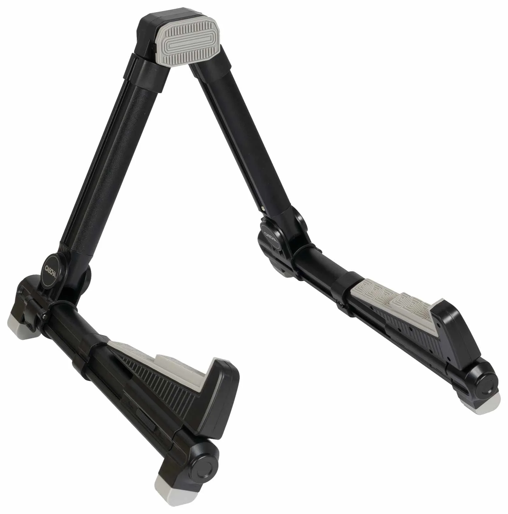 CASCHA Stojak na gitarę z aluminium, składany, składany stojak na gitarę elektryczną, akustyczną i basową