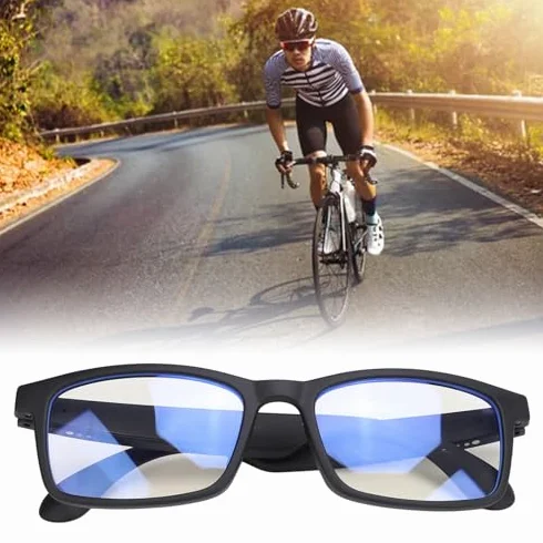 Dpofirs Inteligentne Okulary Bluetooth Audio, Okulary Unisex z Mikrofonem i Głośnikiem, Blokujące Niebieskie Światło, Jasny Kolor
