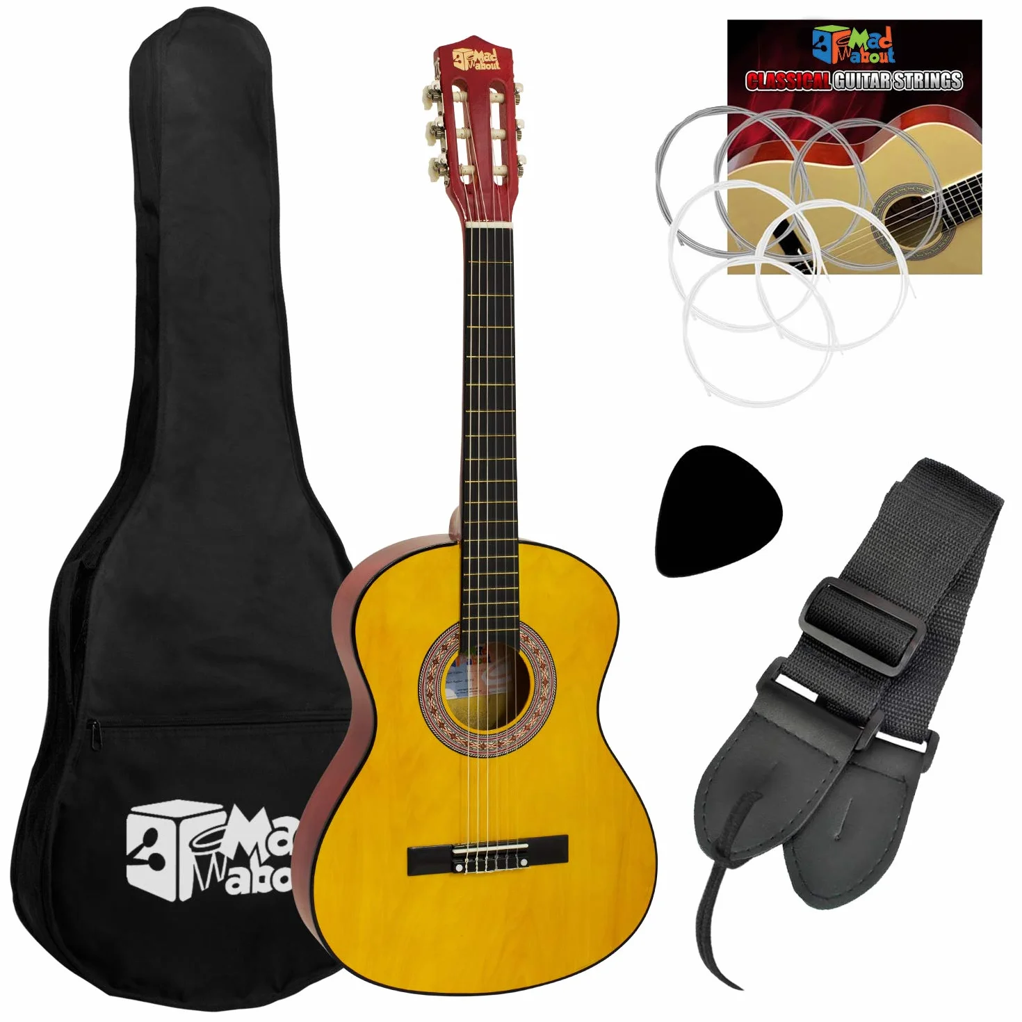 Mad About klasyczna gitara dla dzieci, rozmiar 3/4, CLG1-34-PACK