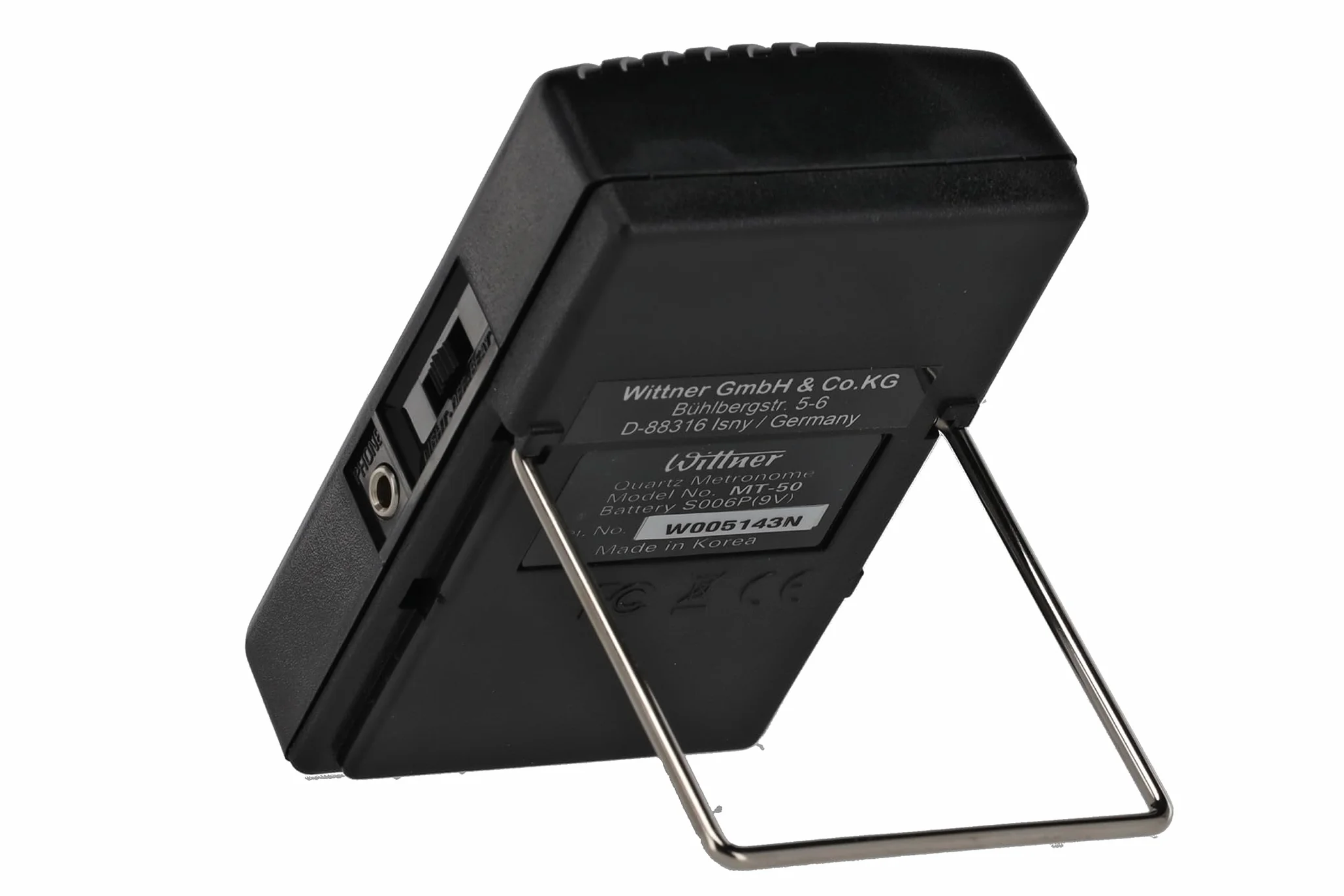 Wittner Metronom kwarcowy MT-50-40-208 uderzeń/minutę 39 pozycji tempa wyświetlacz LED głośnik 440 Hz słuchawki