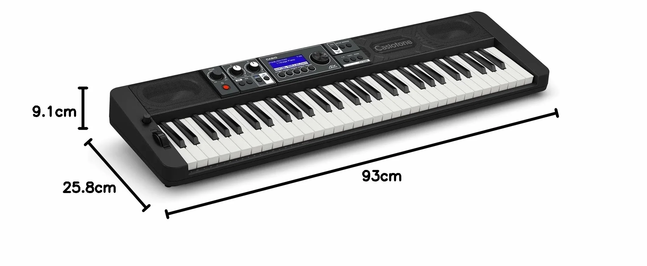 Casio Casiotone CT-S500 Top Keyboard z dynamiką uderzania, 800 dźwięków i 243 rytmy towarzyszące, kontrolery w czasie rzeczywistym i Bluetooth Audio & Midi, czarna