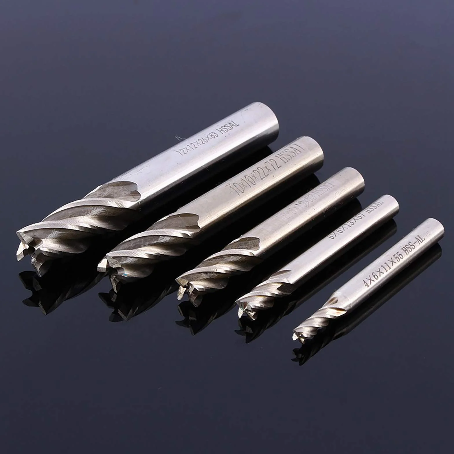 Yosoo Health Gear Frez trzpieniowy HSS 12 mm z 4 ostrzami, wiertło z chwytem prostym do frezowania metalu, narzędzie do szybkiego cięcia CNC, frezarki, wiertarki