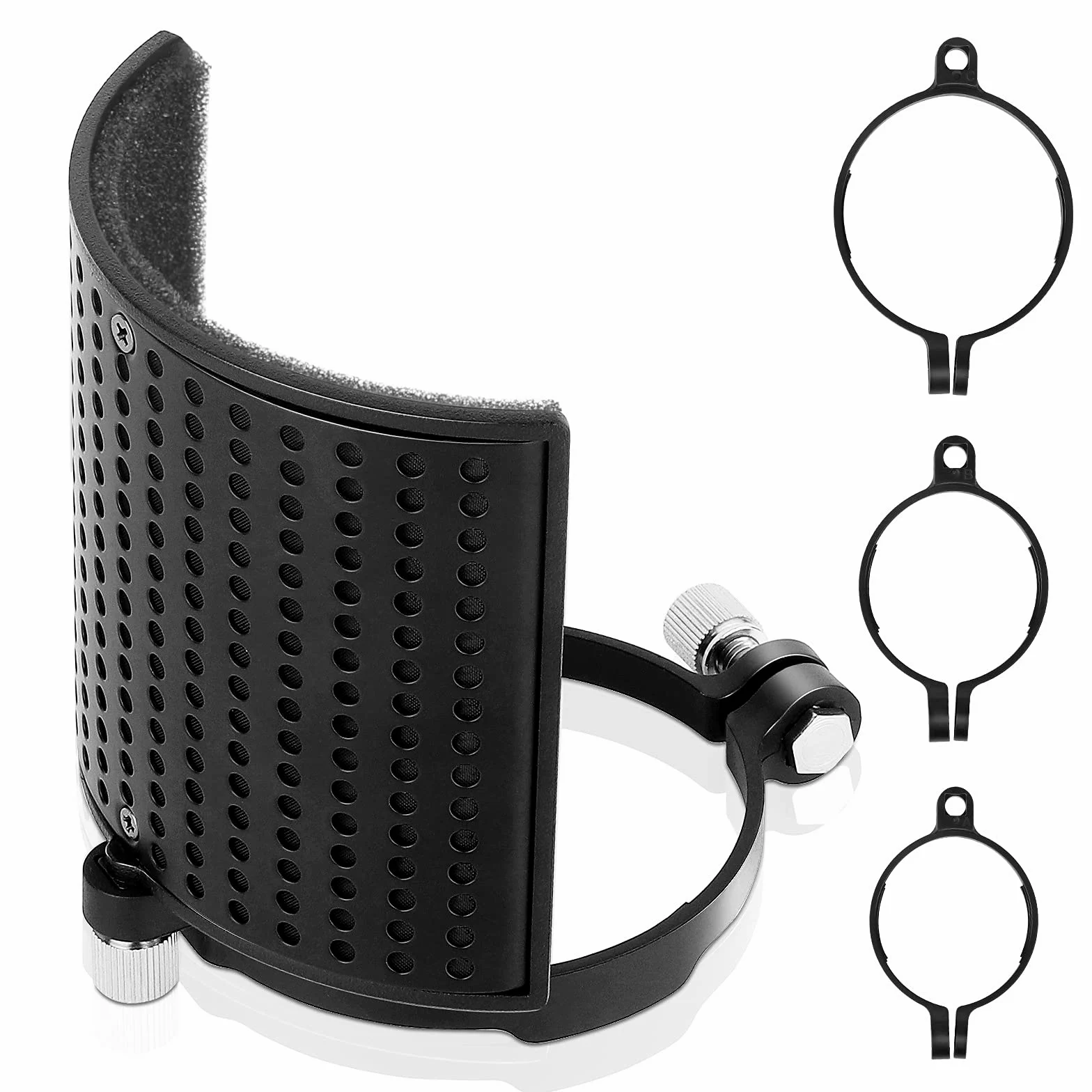 Microphone Pop Filter Shield Filter Screen Metal Mesh Three Layer Microphone Windscreen Cover for Microphones