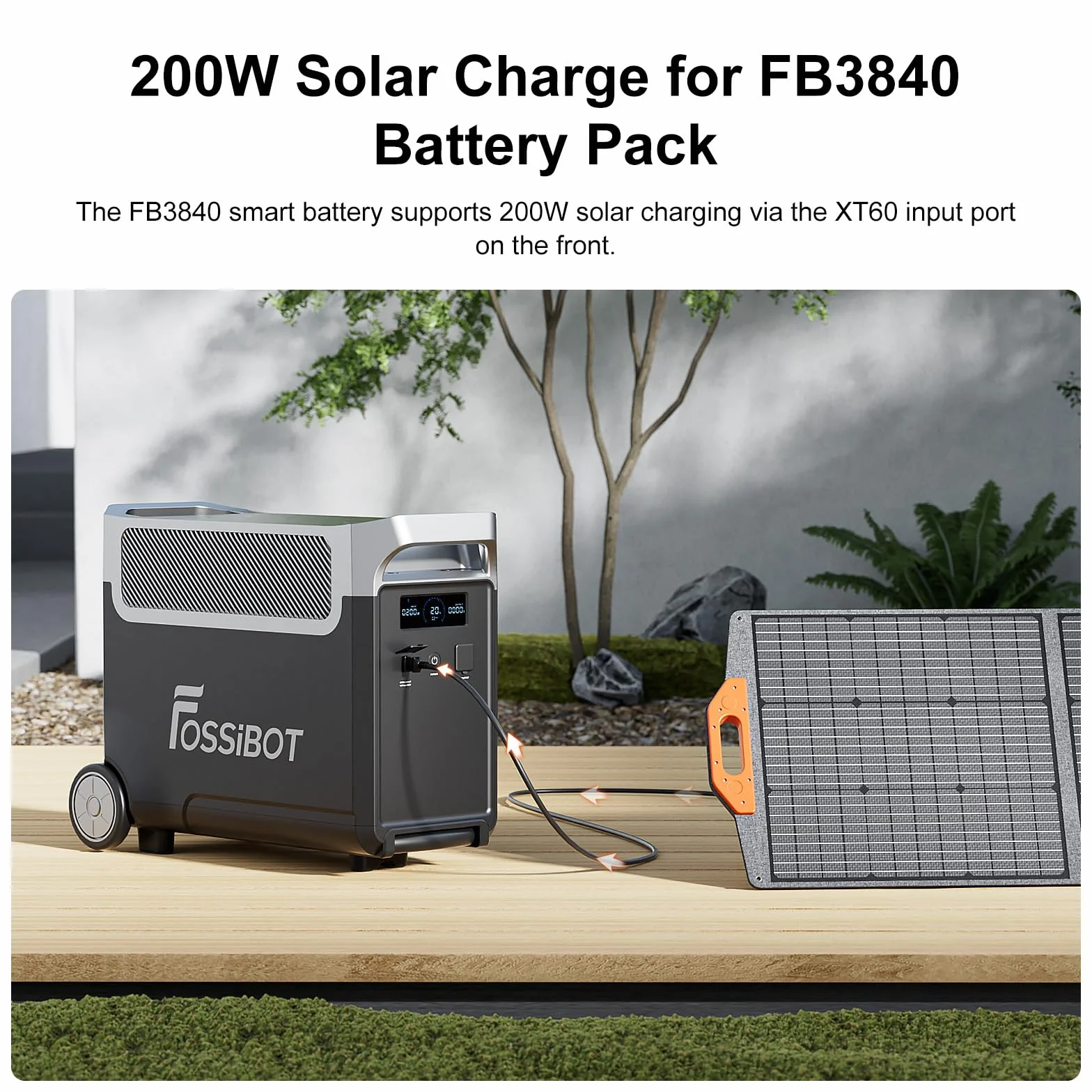 Bateria dodatkowa FOSSiBOT FB3840, akumulator LiFePO4 3840Wh do F3600 Pro, 6500 cykli, szybkie ładowanie