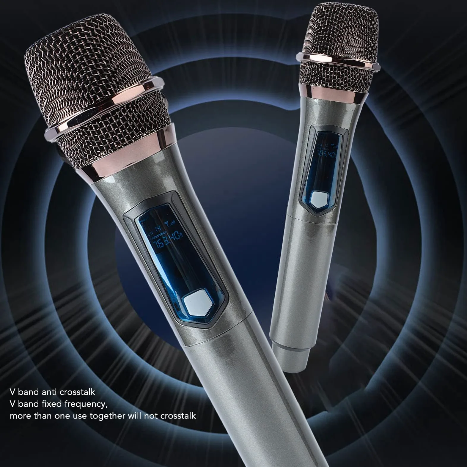 Bezprzewodowy Dynamiczny Mikrofon Bezprzewodowy UHF, łatwy w Obsłudze, Trwały, HiFi, z Odbiornikiem z możliwością ładowania, Zasięg 160 Stóp, do Urządzenia do Karaoke, śpiewu,