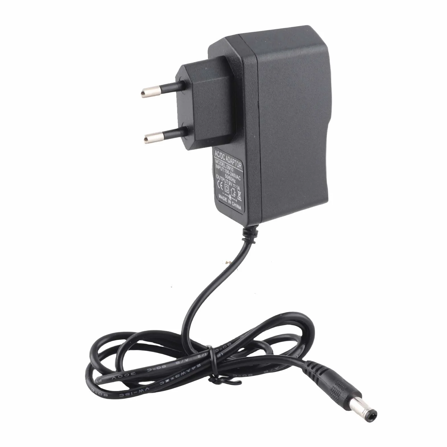 Uniwersalny adapter sieciowy 9 V AC DC, pojedynczy efektor 100 240 V elektryczny do uniwersalnego adaptera gitarowego 9 V (wtyczka UE)
