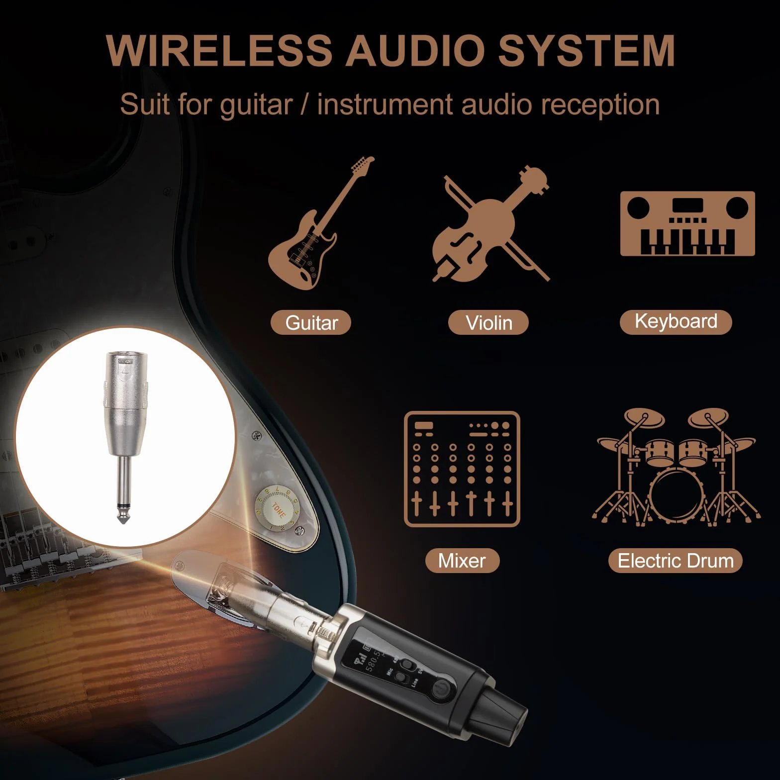 Depusheng T9 Mikrofon bezprzewodowy XLR Nadajnik i odbiornik bezprzewodowy XLR do mikrofonów dynamicznych i pojemnościowych, miksera, głośników, interfejsu audio
