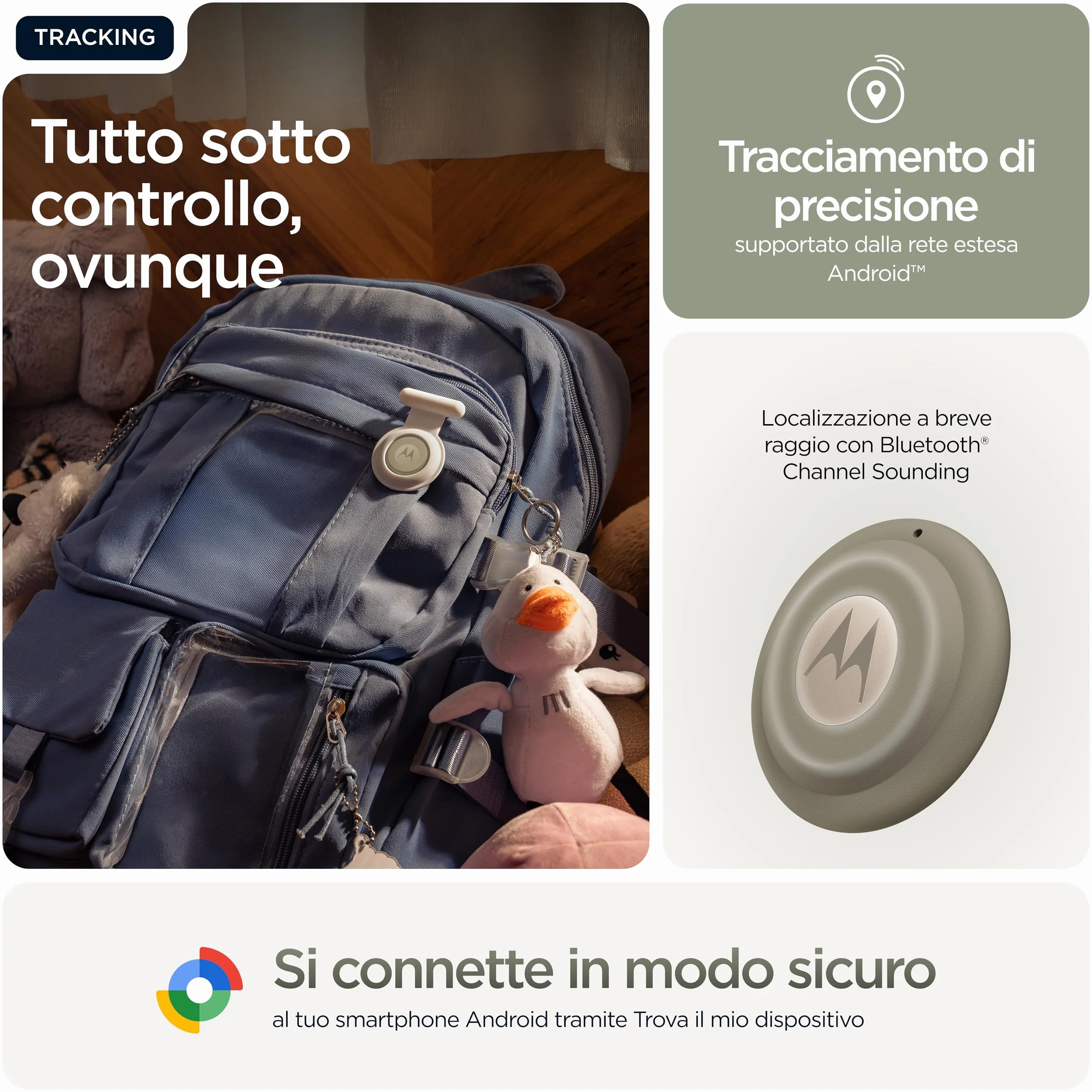 Motorola Moto Tag 2 (4-Pack), Android Tracker, Bluetooth Channel Sounding + UWB, ochrona IP68, długa żywotność baterii, Pantone Arabesque i Laurel Oak