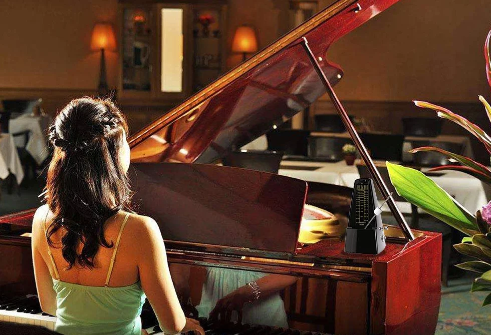 Rayzm Metronom mechaniczny o wysokiej precyzji do instrumentów muzycznych z dzwonkiem i klikiem
