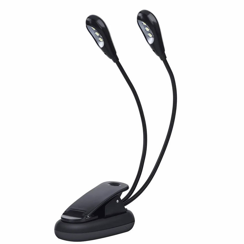 Lampka z Klipsem, Stojak na Nuty z Klipsem Lampka do Czytania Książek Lampa LED z możliwością ładowania Przez USB do Stojaka na Nuty (6 świateł)
