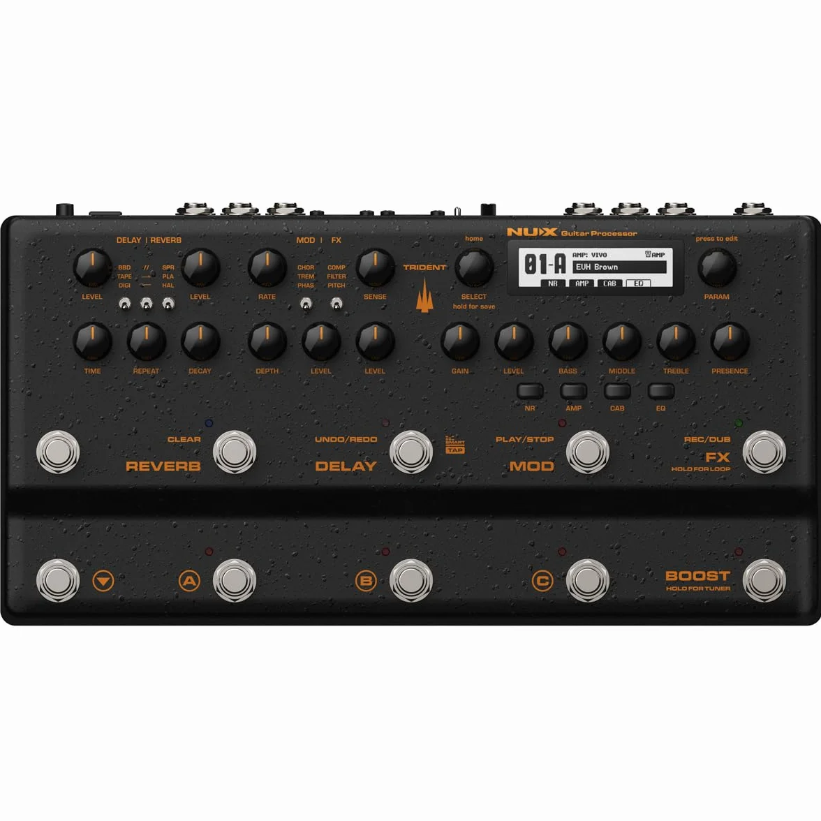 NUX Trident Multi Effects Procesory z adapterem, algorytm modelowania wzmacniacza TSAC-4K, 27 kabin IRS, rozdzielczość próbki 1024