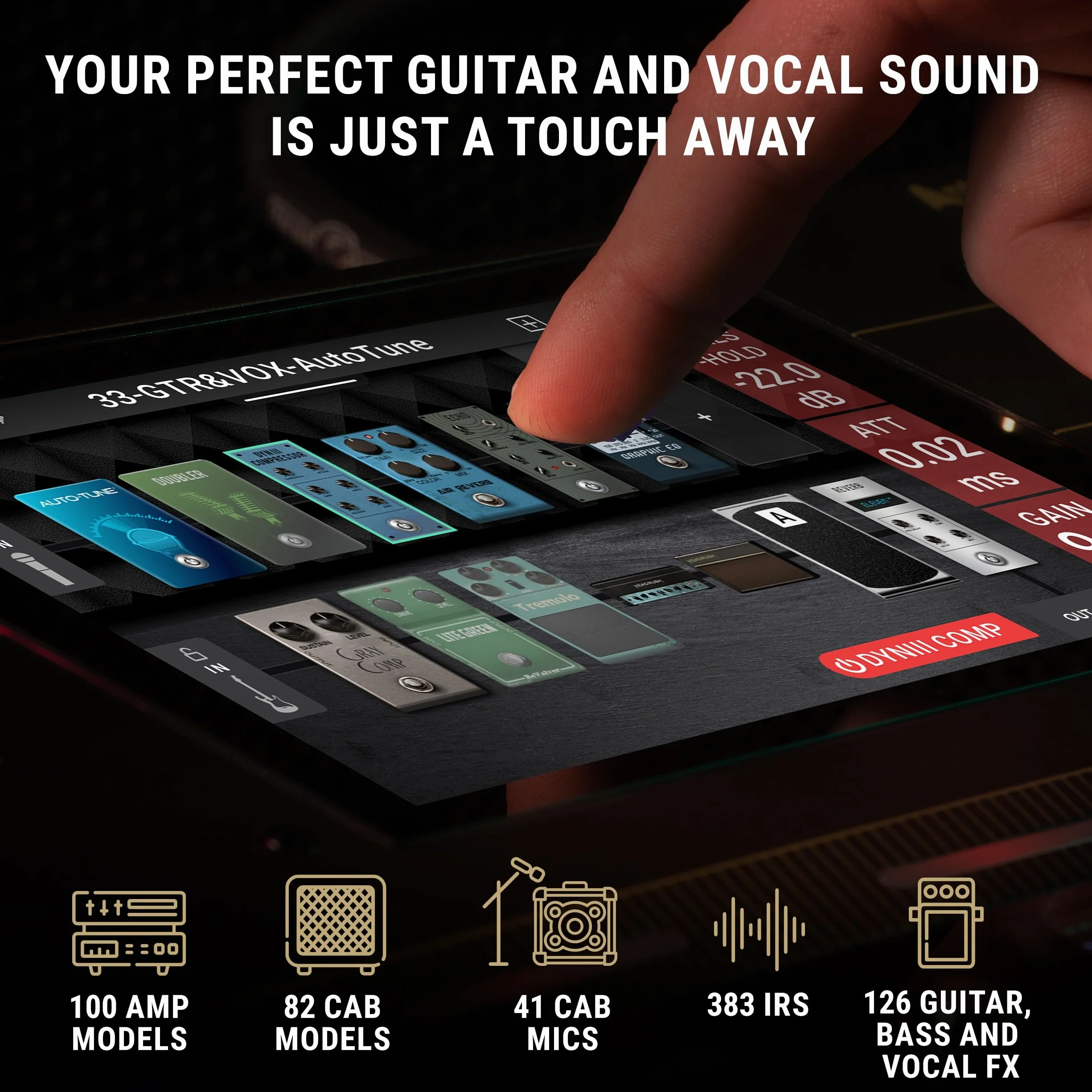 HeadRush Prime – Multiefekt do gitary i wokali z procesorem modelującym, Amp Clonerem, Antares Auto-Tune, WiFi, ekranem dotykowym, Looperem, Bluetooth