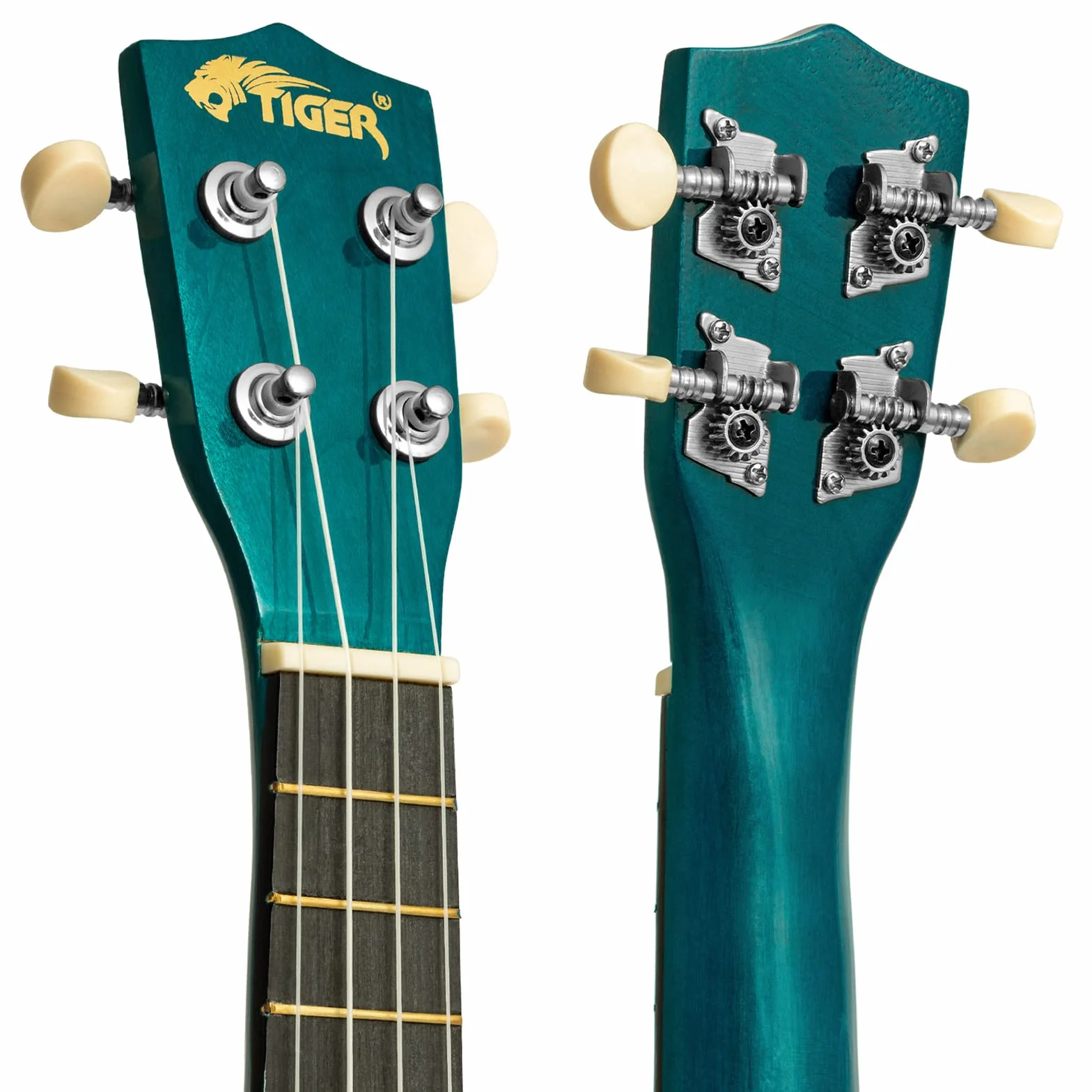 Tiger Ukulele sopranowe z torbą do przenoszenia, filcowe piórko i sznurki zapasowe, niebieski morski | Optymalne dla początkujących i szkół – zawiera etui, filcowy i zapasowe struny teraz ze strunami Aquila
