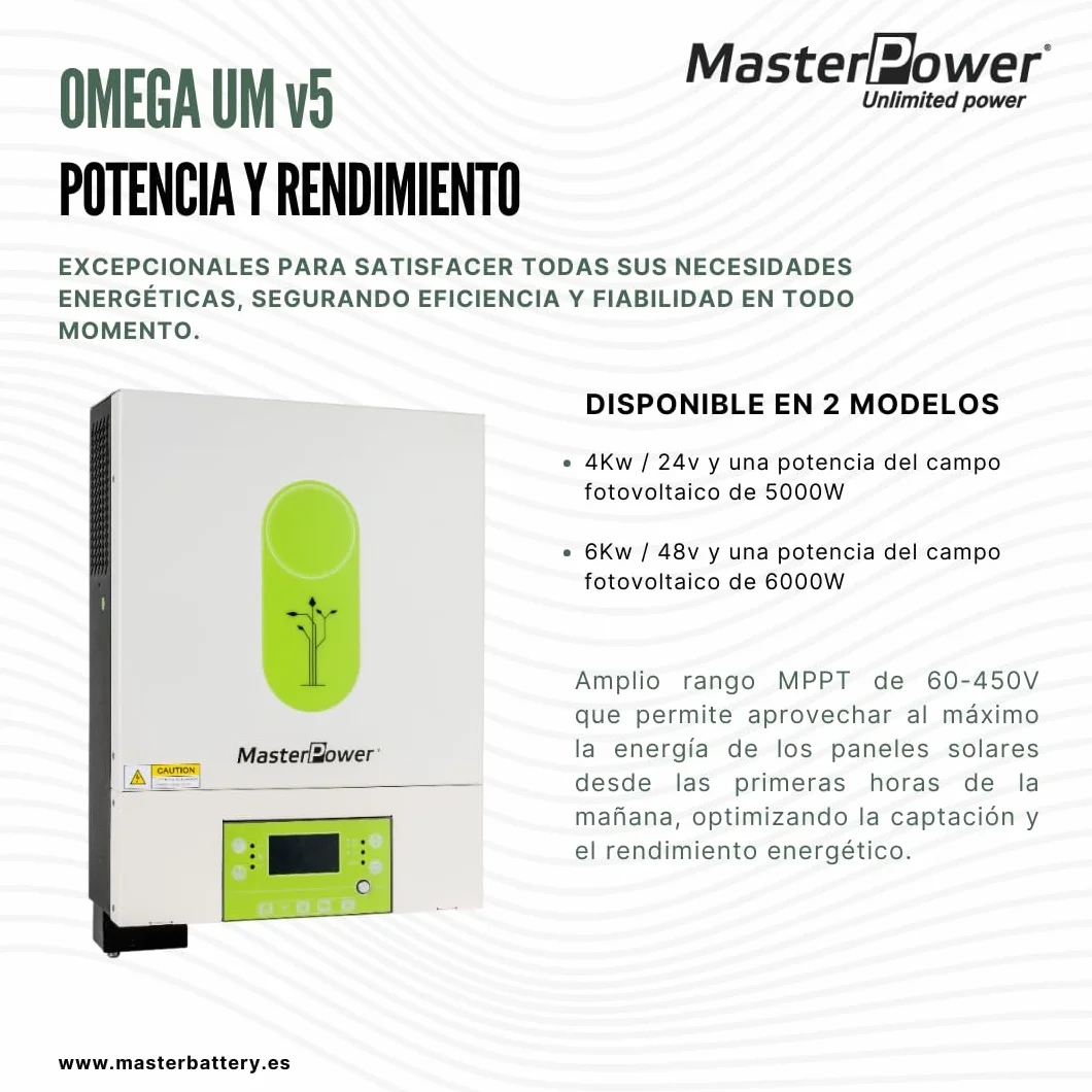 Master Power UM-V5 4000 W 24 V MPPT 120A do 5000 W, falownik hybrydowy, z podwójnym wyjściem do inteligentnego zarządzania ładowaniem + WiFi