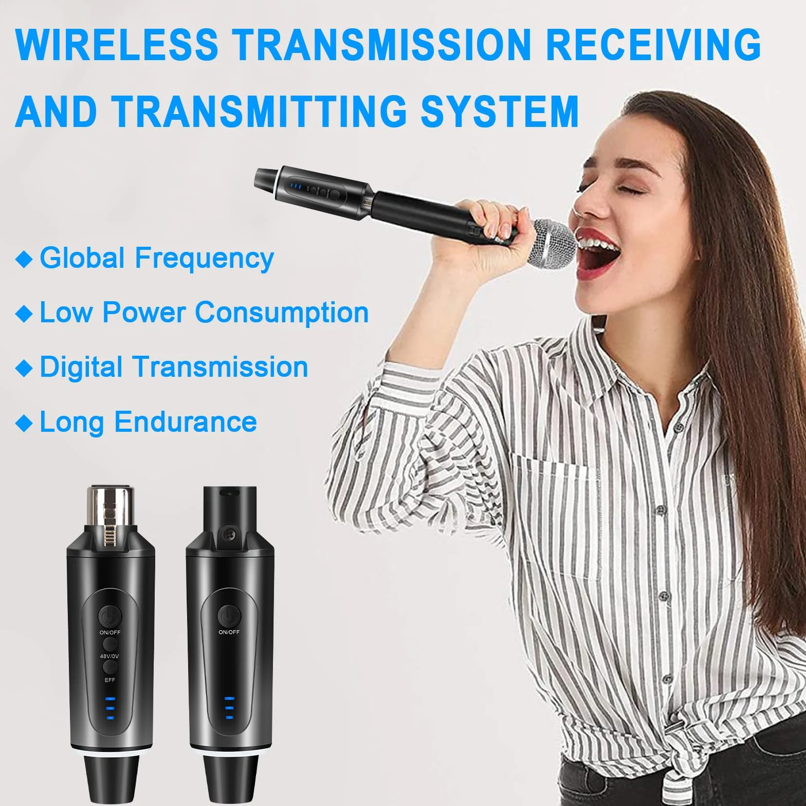 Depusheng S5 System mikrofonu bezprzewodowego, nadajnik gitarowy, wtyczka XLR, zasilanie fantomowe 48 V