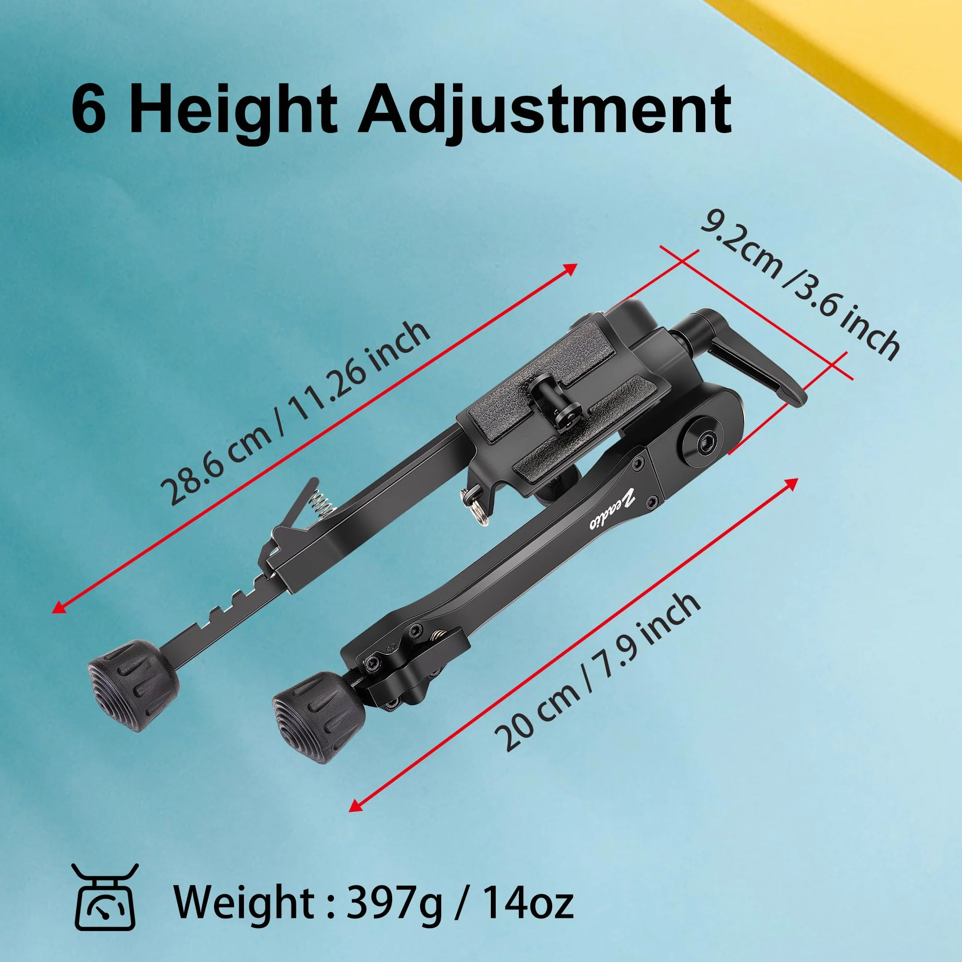 Zeadio F29-A4 Dwójnóg z 3 adapterami