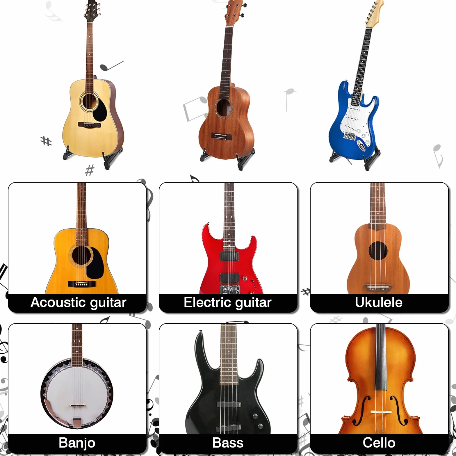 Stojak na gitarę, uniwersalny stojak na gitarę akustyczną, gitarę elektryczną, basową, ukulele, składany i przenośny stojak na gitarę elektryczną i klasyczną
