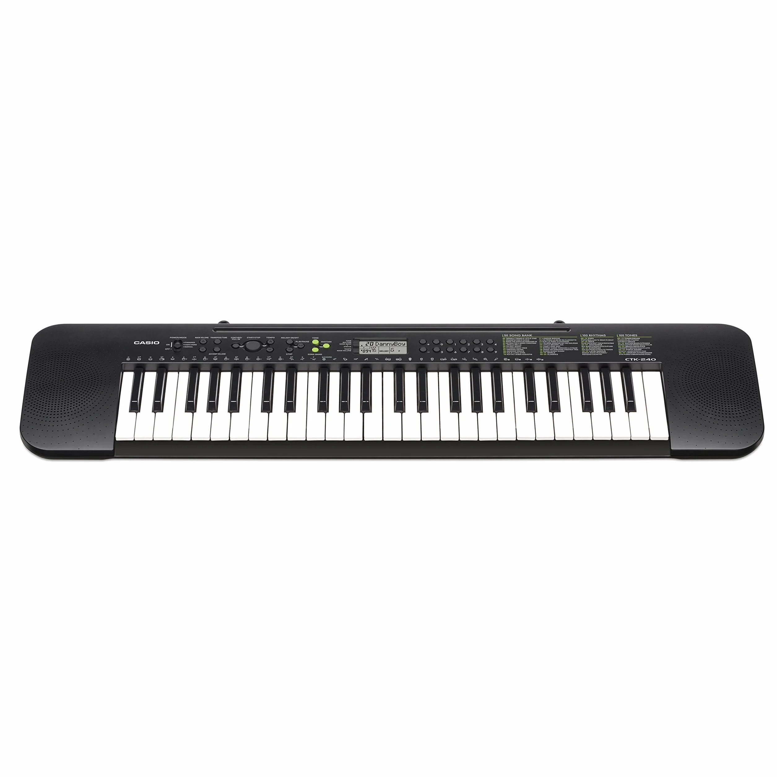 Casio CTK-240H7 - Klawiatura elektroniczna (49 klawiszy), czarna