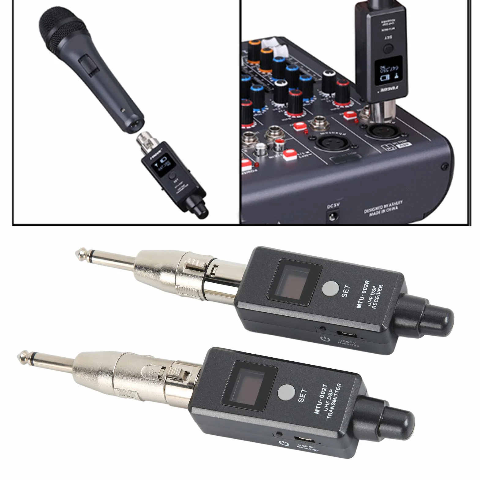 Bezprzewodowy System Mikrofonowy XLR Nadajnik Odbiornik Wbudowany Akumulator