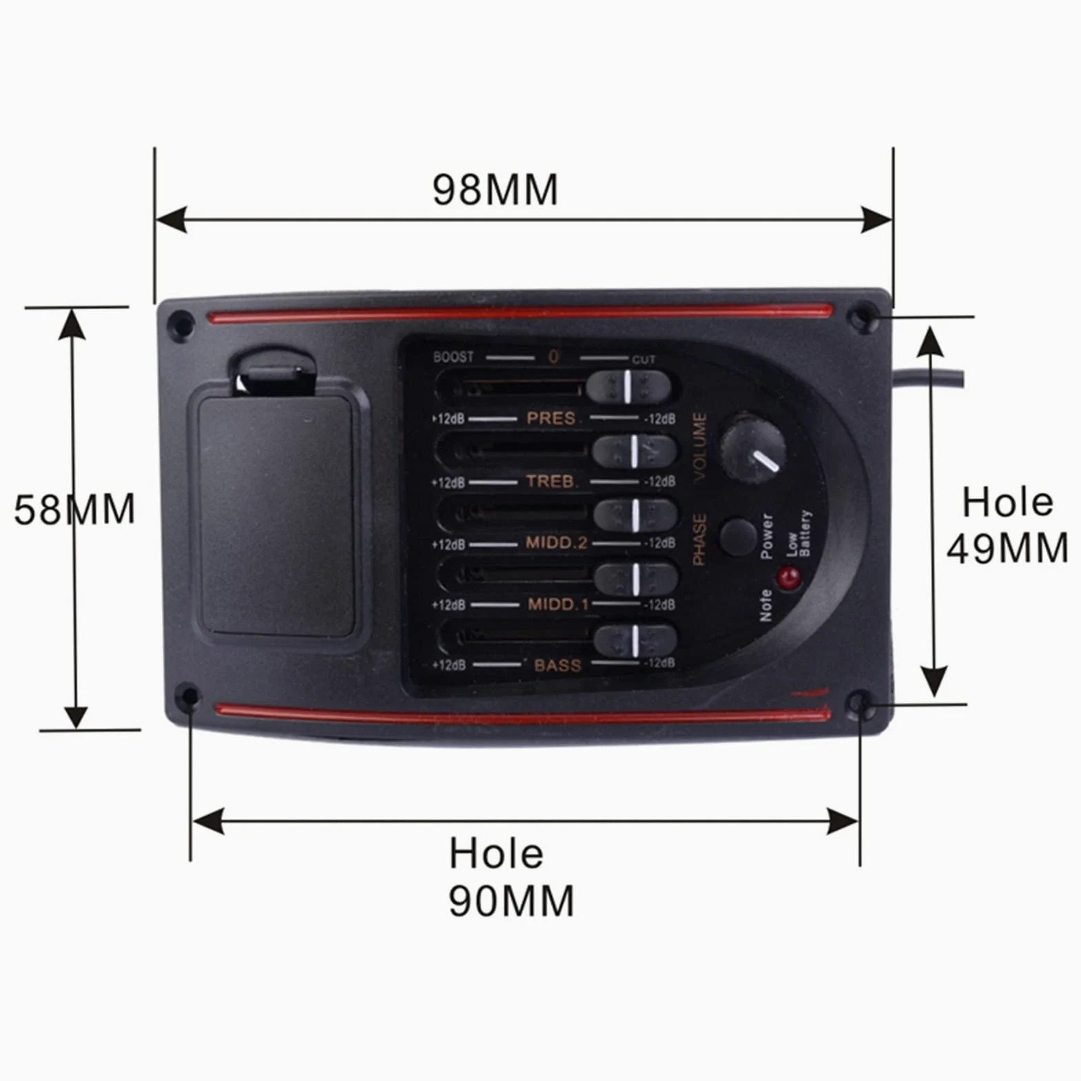 12 Zestaw 5 Pasmo Przedwzmacniacza Gitary Akustycznej Eq. Wyrównawczy Tuner Pickup Pickup Piezo Dla Klasycznej Gitary Ludowej Przetworniki gitarowe (Color : Without endpin cover)