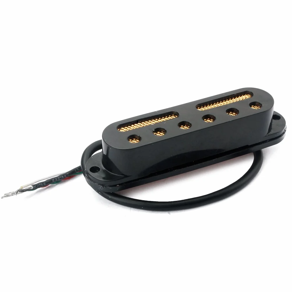 Alnicov SSS Standardowy zestaw przetworników z pojedynczą cewką, szyjka gitarowa/środkowy/mostkowy do gitary elektrycznej Strat Squier, czarny