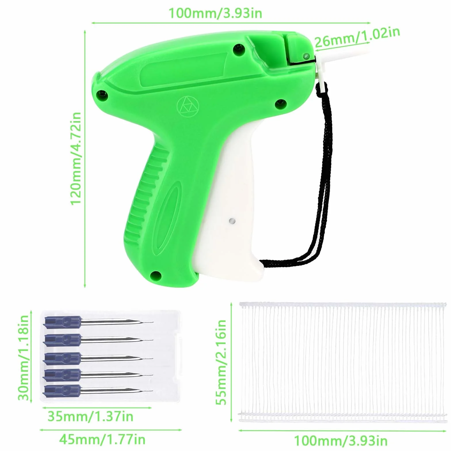 Pistolet do etykietowania etykiet z 5 zapasowymi igłami i 5000 nićmi do szycia odzieży, etykiet cenowych, etykiet cenowych, etykiet markowych, etykiet, etykiet, kapelusz