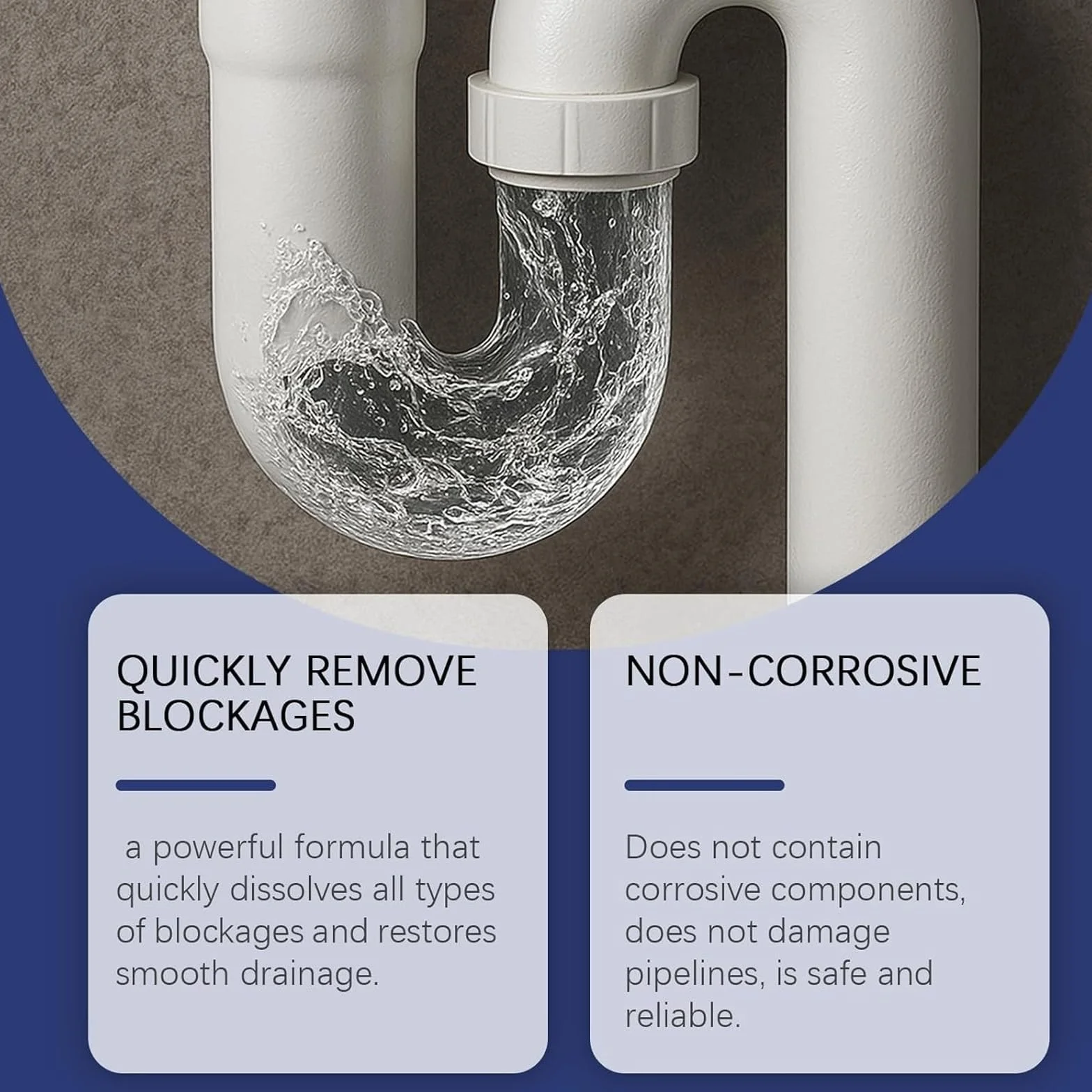 Pipe Drain Unblocker, Powerful Pipe Dredge Agent for Outdoor, Kitchen, Bathroom, Shower, Toilet, Sink and Drain Cleaner, Professional Dredge Agent, Safe for Pipes and Septic Systems(1Pc)