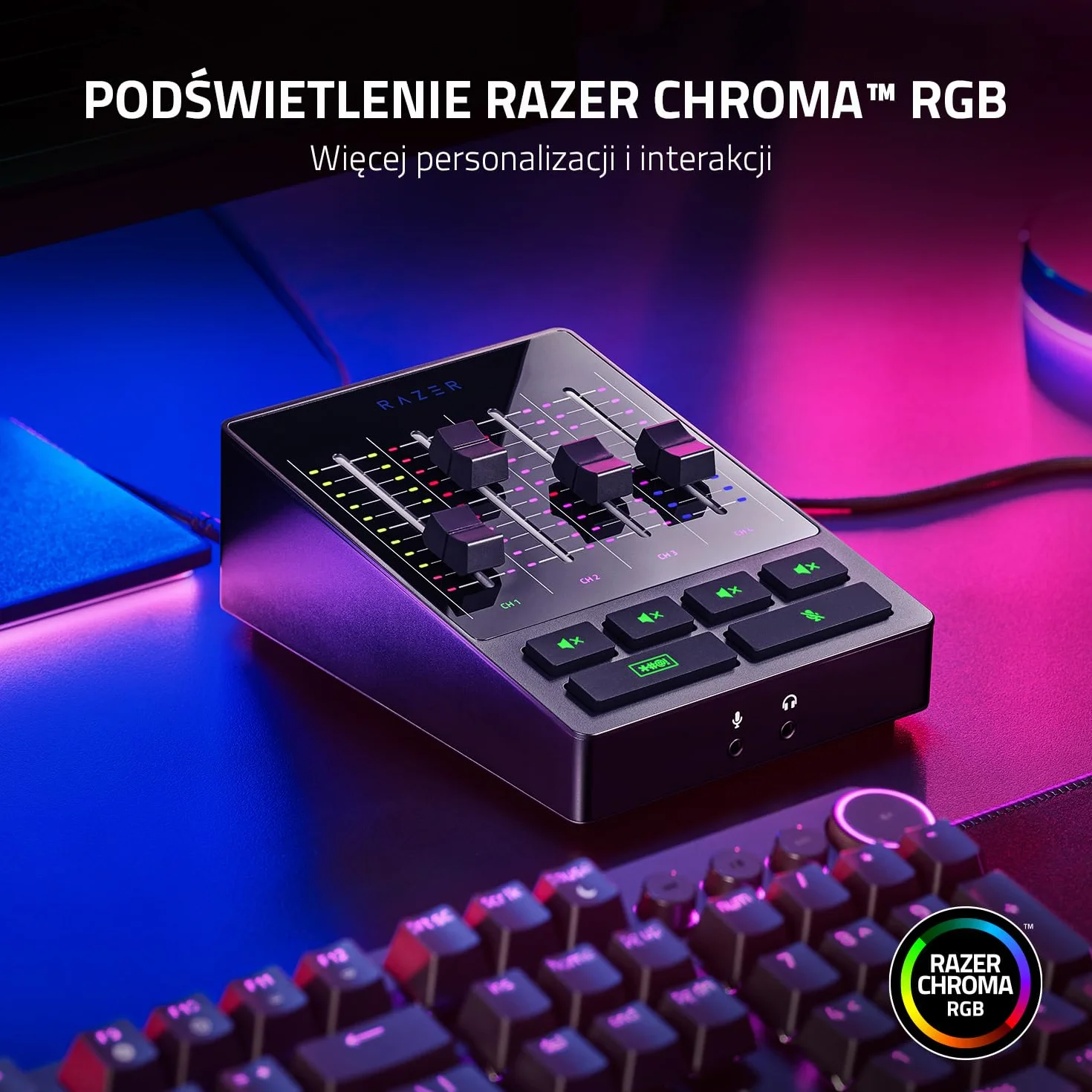 Razer Audio Mixer 4-kanałowy analogowy mikser audio z XLR czarny