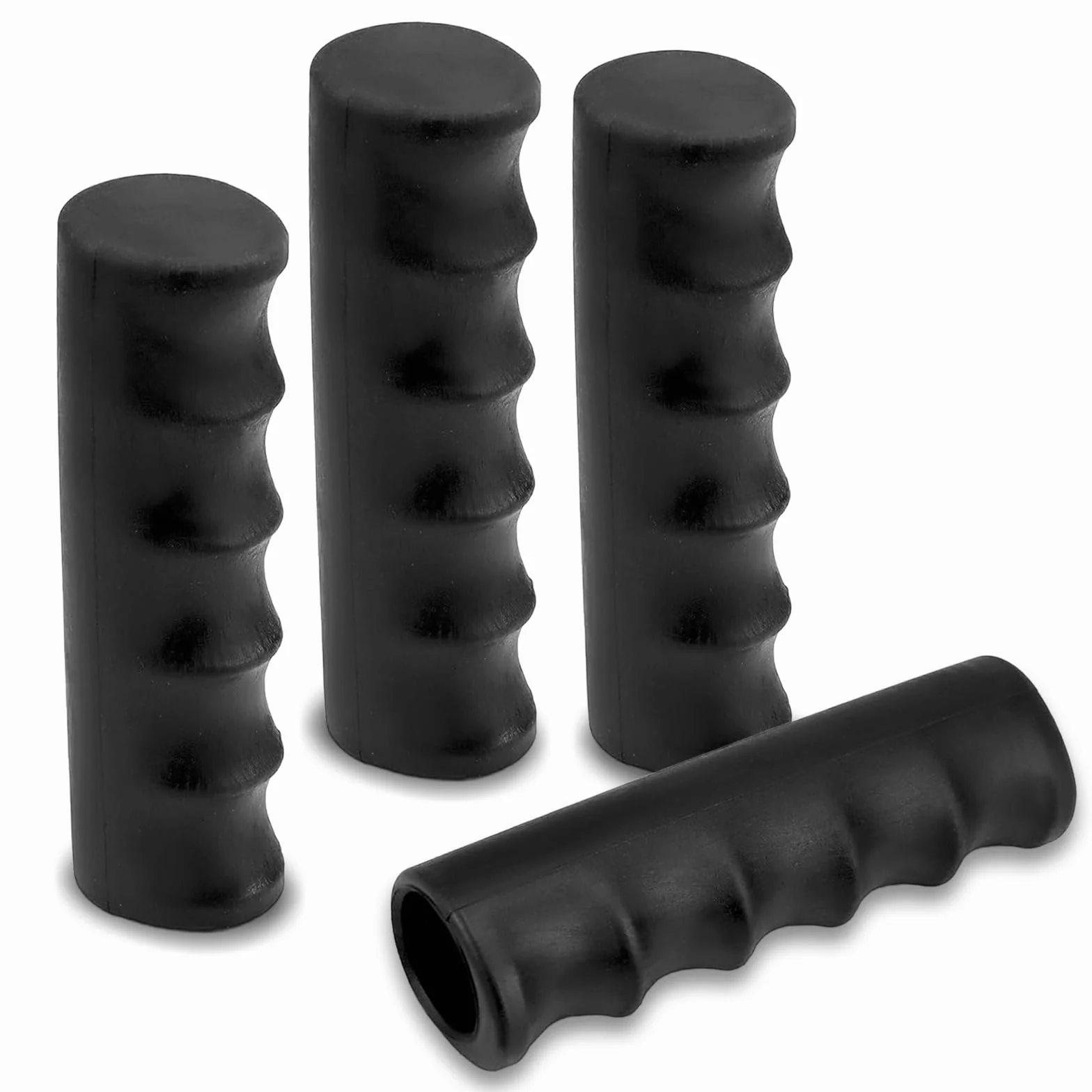 Uchwyty do taczki, czarne, zestaw 4 sztuk, 30 mm, gumowe uchwyty do wózka, zapasowe gumowe uchwyty, antypoślizgowe, do taczki, do roweru, wózka inwalidzkiego (118 x 30 mm)