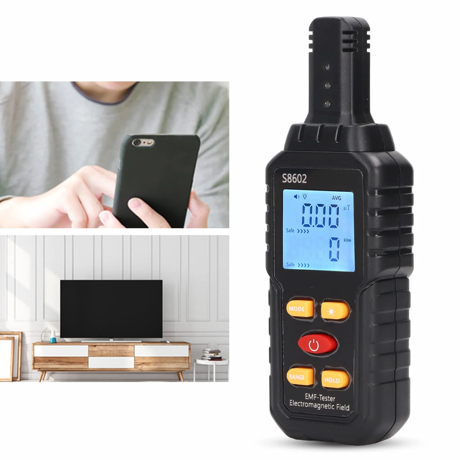 Detektor EMF Ręczny Tester Promieniowania Elektromagnetycznego Detektor LCD EMF Miernik Pola Magnetycznego Wyświetlacz Cyfrowy Inspekcje EMF
