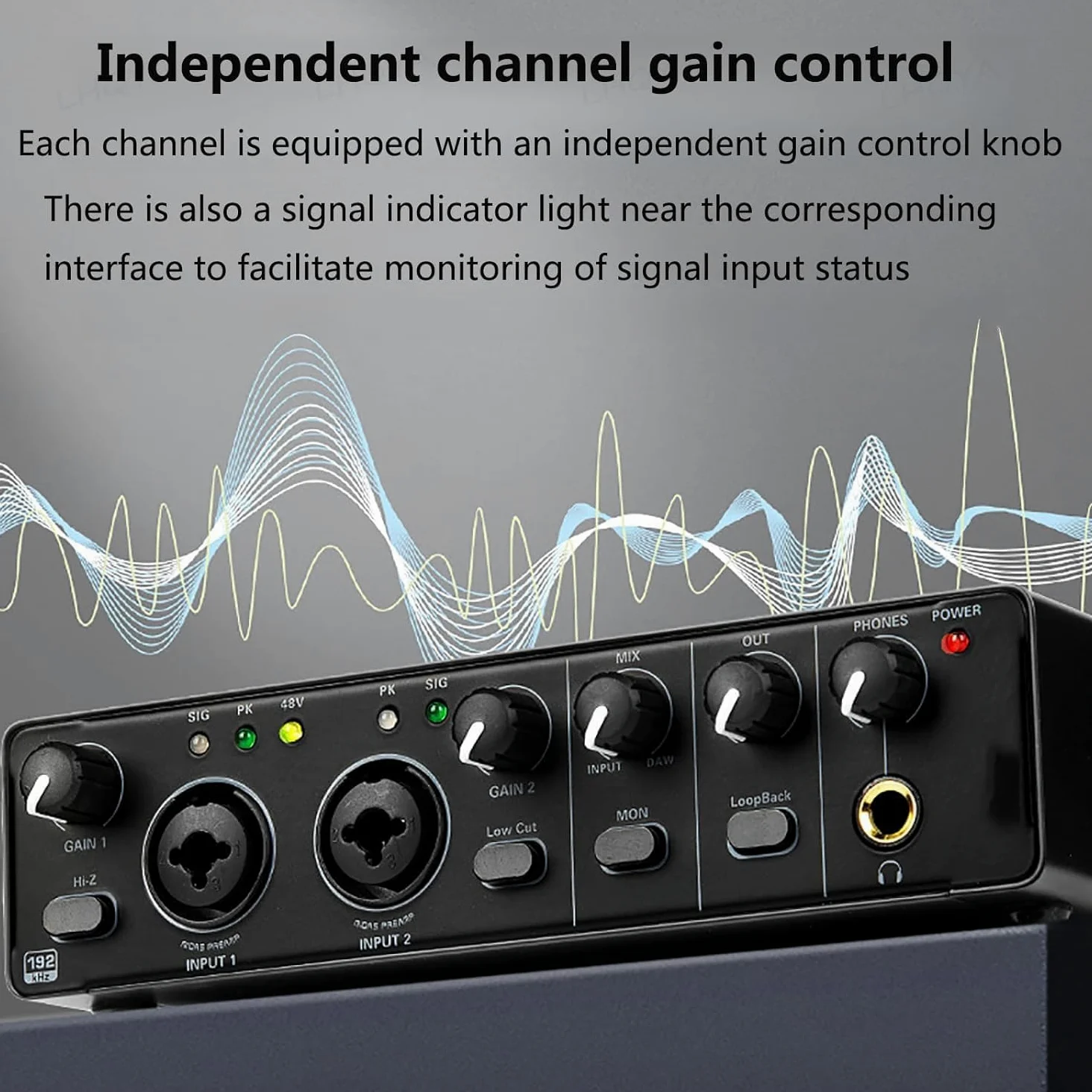 24-bitowy interfejs audio 192 kHz, przedwzmacniacz mikrofonowy, wbudowana karta dźwiękowa do nagrywania na komputerze, do przesyłania strumieniowego na żywo, produkcji dyskograficznej i