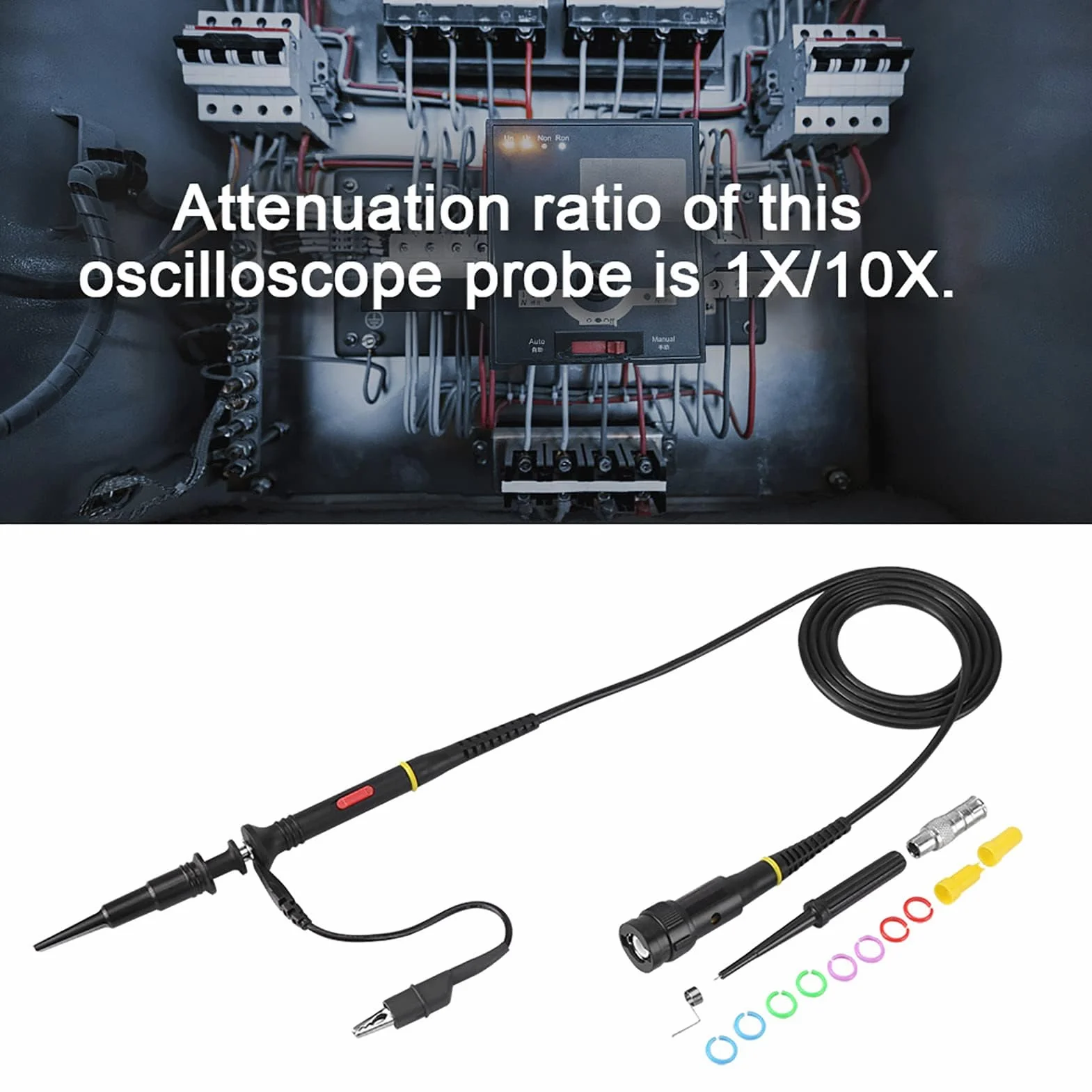 1pc P2200 Uniwersalny Wysoki Pp215, Sonda Zakres Sondy dokładność 200MHz Sonda Oscyloskopowa X1 Zestaw Akcesoriów BNC Sondy Klipsowe Kabel Klipsowy Czarny