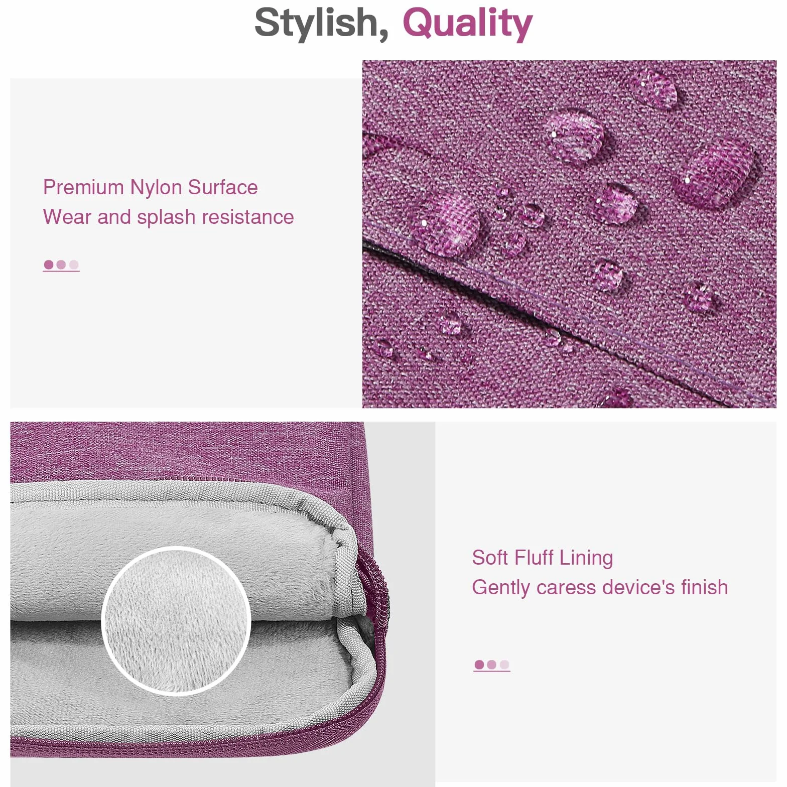 MoKo Padded Ereader Sleeve Case for 6-7 inch Ereader Tablet Bag Protective Cover Pouch with a Carabiner, Compatible with 7" Colorsoft Signature Edition 2024, Purple