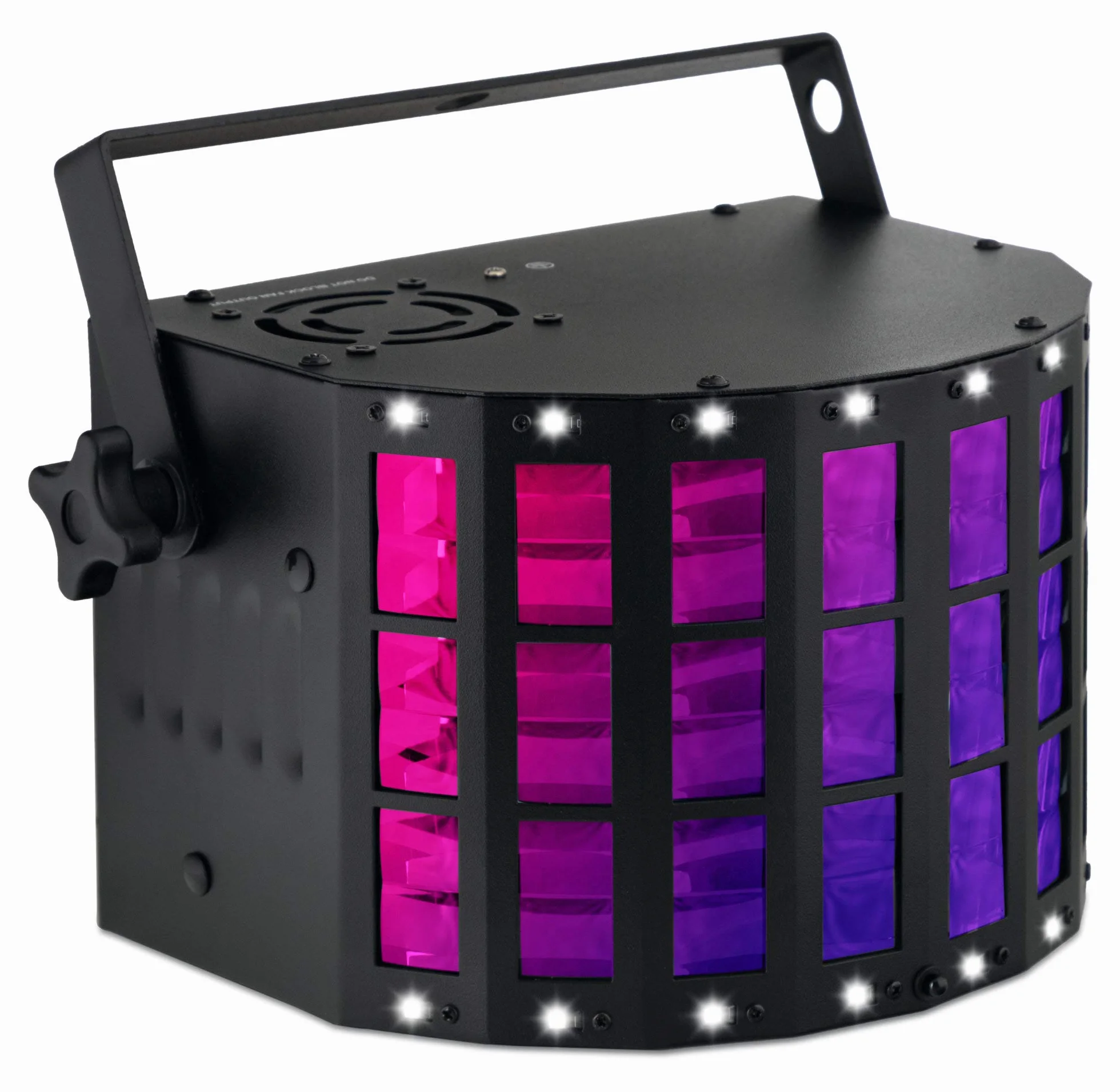 Showlite DS-3 LED Derby efekt świetlny – hybrydowy efekt promieniowania ze stroboskopem – efekt świetlny RGBW na imprezę, do baru i mobilnych DJ-ów – hybrydowy reflektor ze sterowaniem DMX i