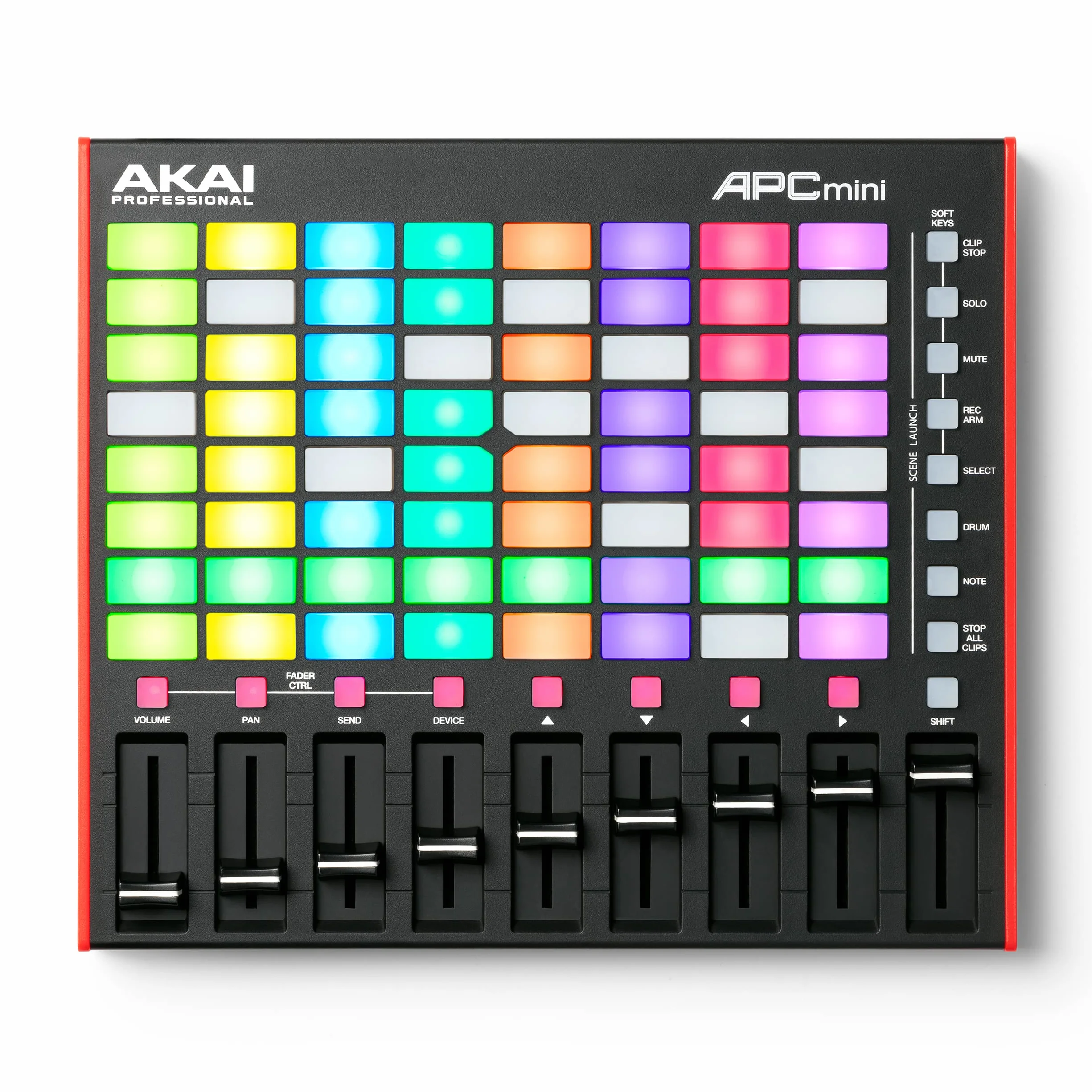 Akai Professional APC Mini MK2 - Kontroler USB MIDI z 64 Padami RGB do Odpalania Klipów w Ableton Live Lite z Trybem Drum/Note Mode i Mikserem MIDI