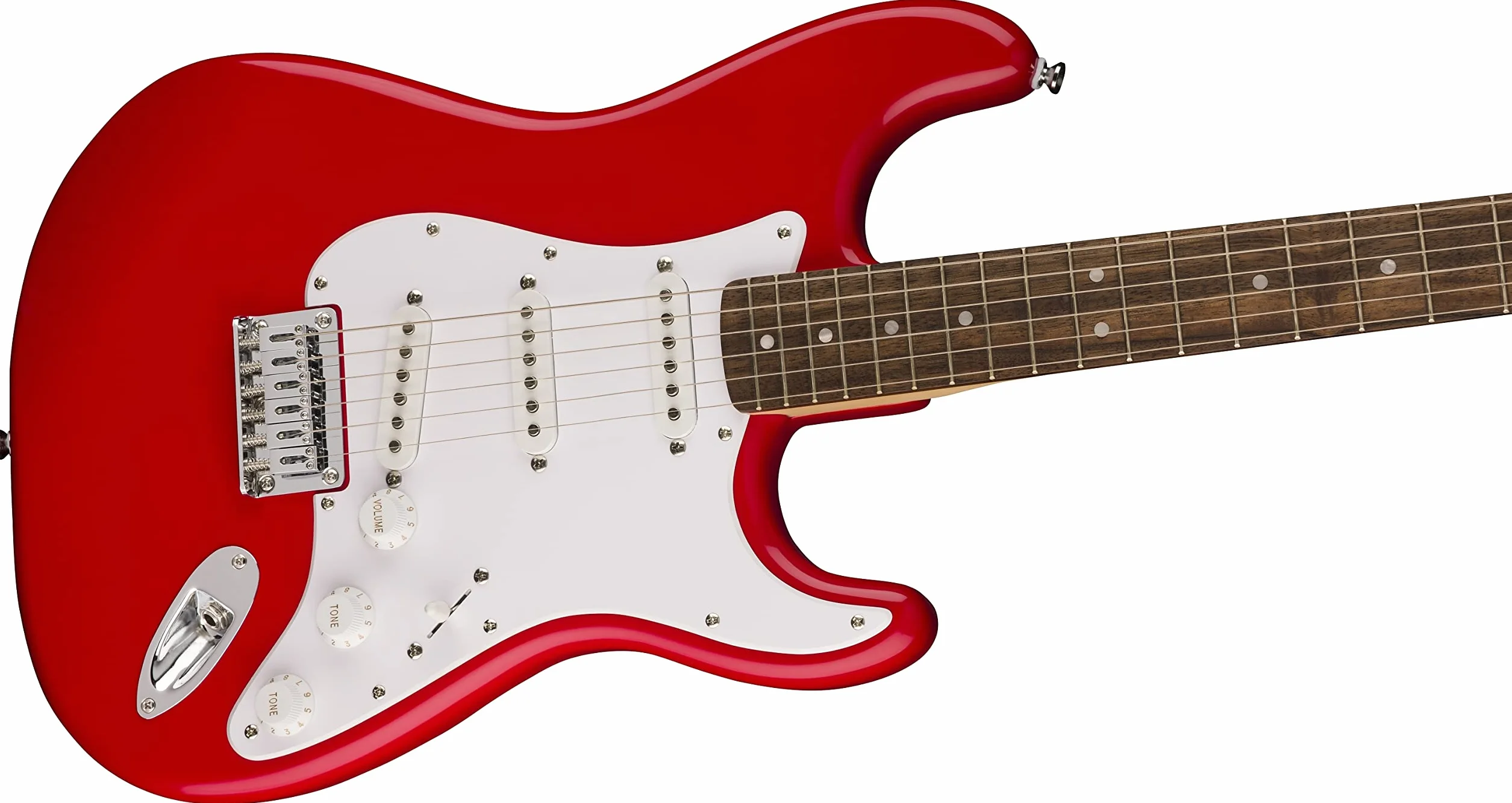 Squier by Fender Sonic Stratocaster HT, gitara elektryczna, podstrunnica laurowa, biała płyta ochronna, czerwona torino