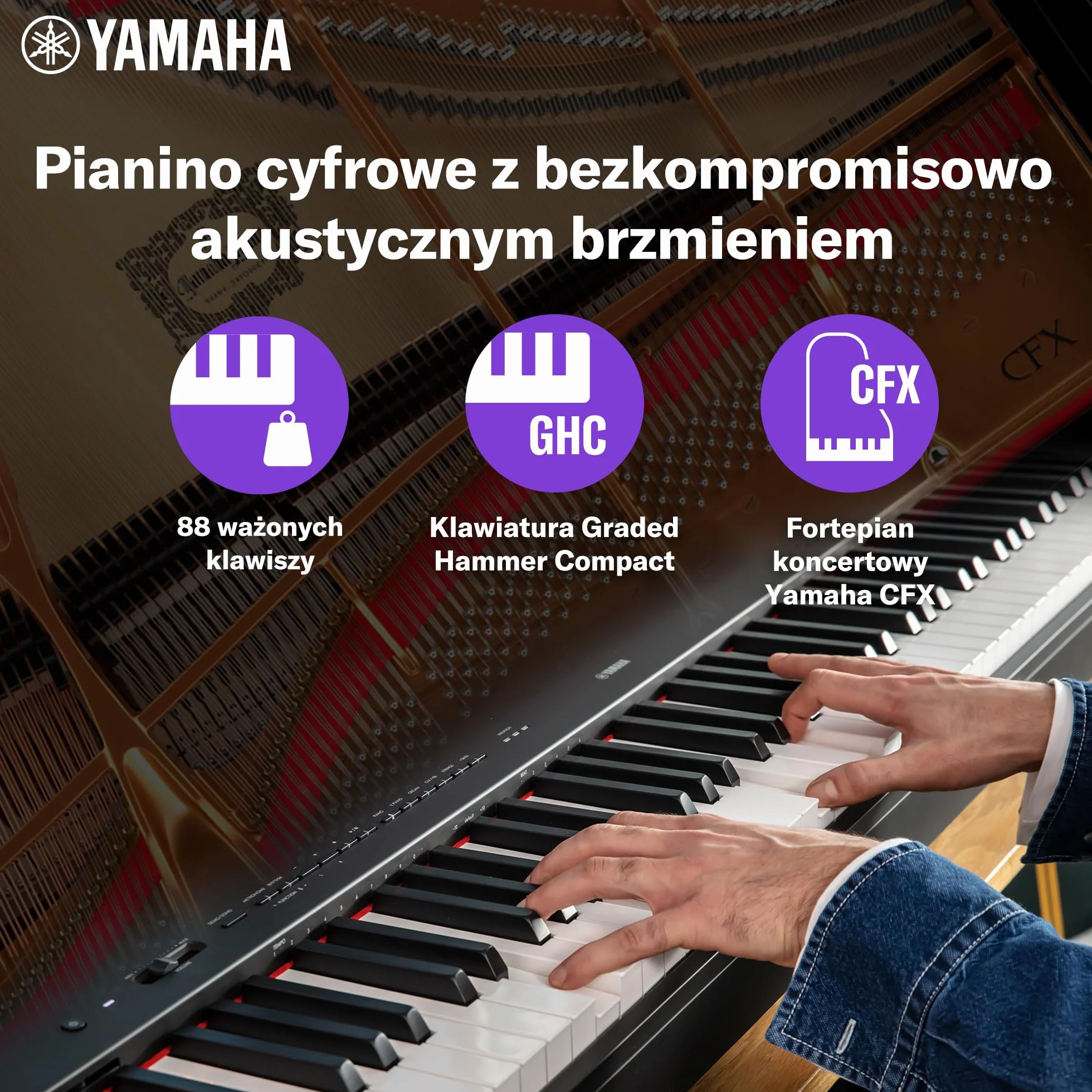 Yamaha Pianino Cyfrowe, Wielokolorowy, 88 klawiszy