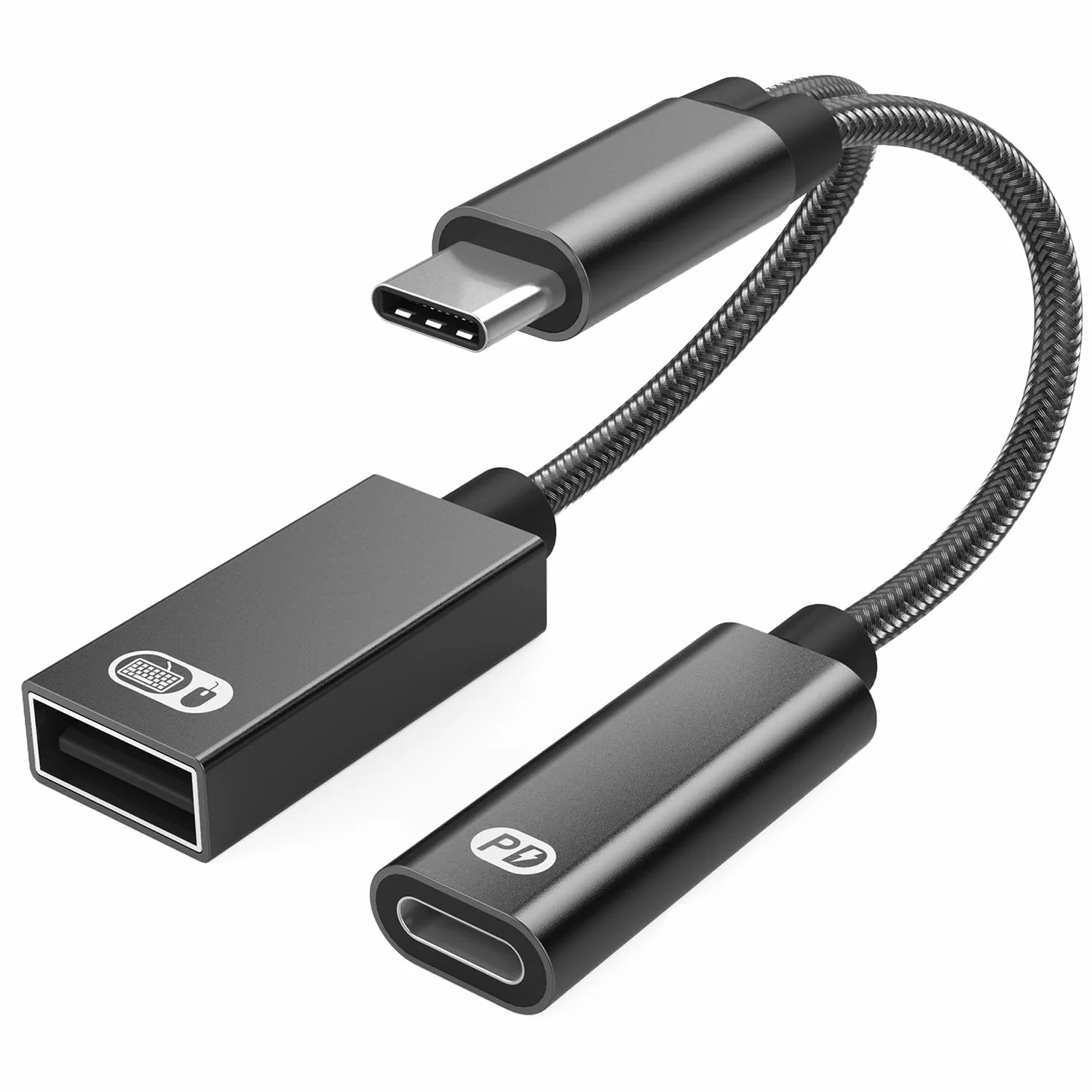 Rozdzielacz Powice US B C na 1 do 2 USB 2.0, rozdzielacz 10 W, akumulator B C 1 na 2, adapter OTG do rozszerzenia USB C