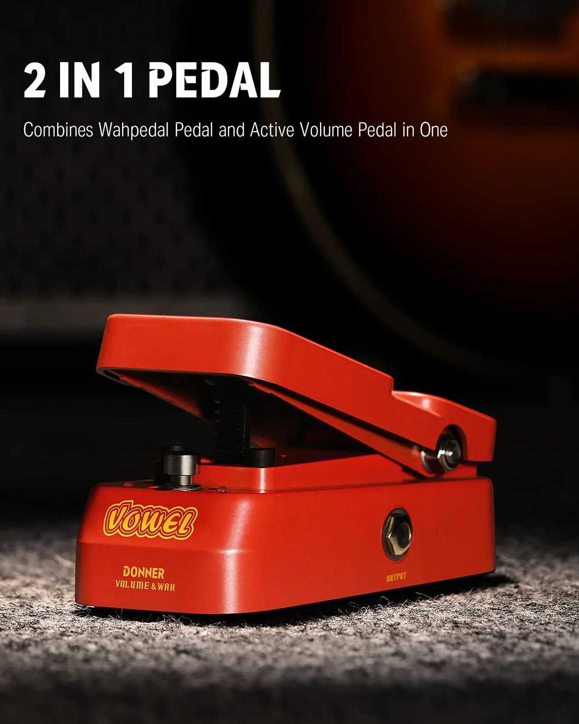 Donner samogłoska mini aktywny Wah Volume Effect pedał gitarowy 2 w 1