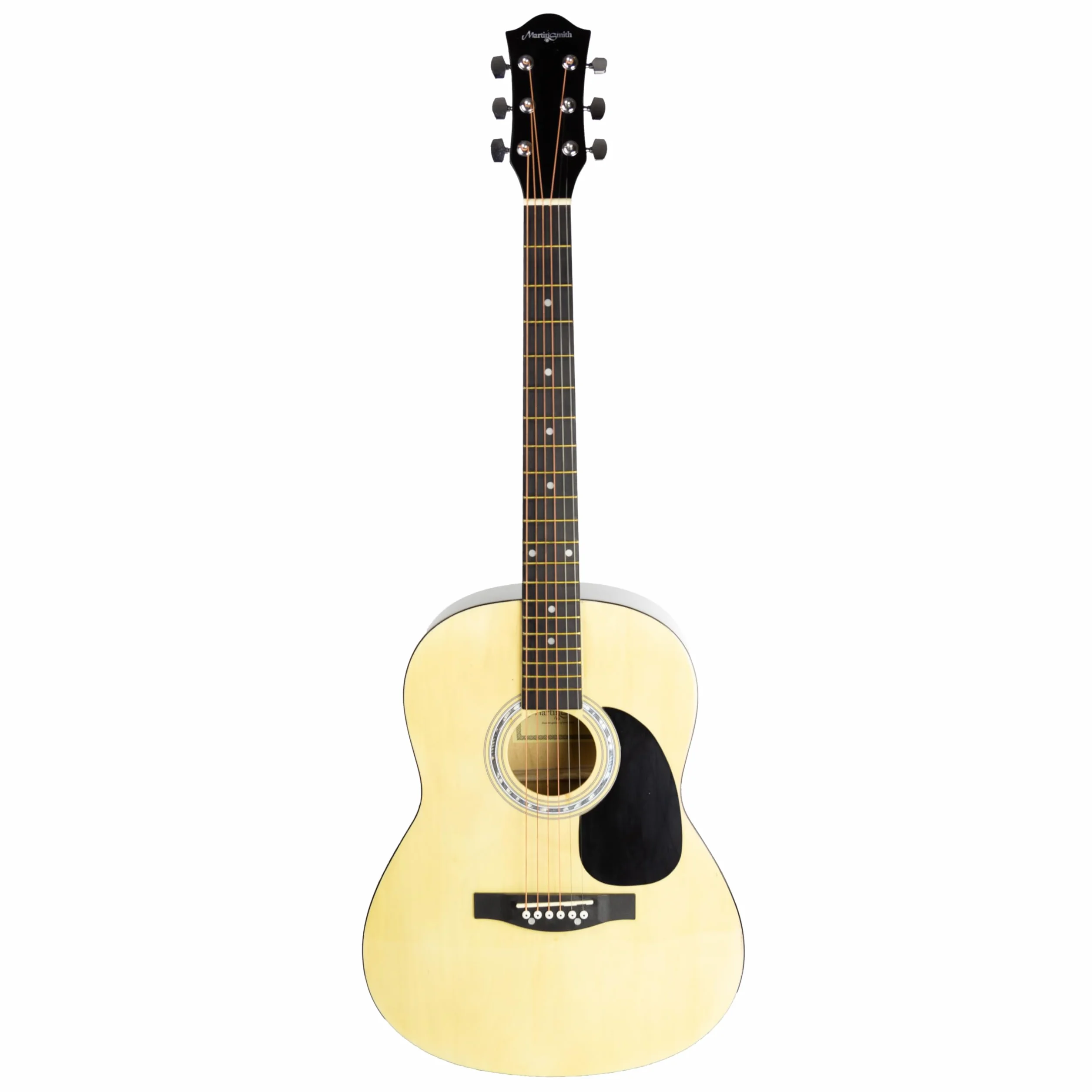 Martin Smith zestaw gitarowy akustyczny z pełnowymiarową gitarą akustyczną, statywem, tunerem, torbą, paskiem, plettrami i lekcjami