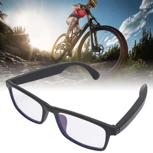 Dpofirs Inteligentne Okulary Bluetooth Audio, Okulary Unisex z Mikrofonem i Głośnikiem, Blokujące Niebieskie Światło, Jasny Kolor