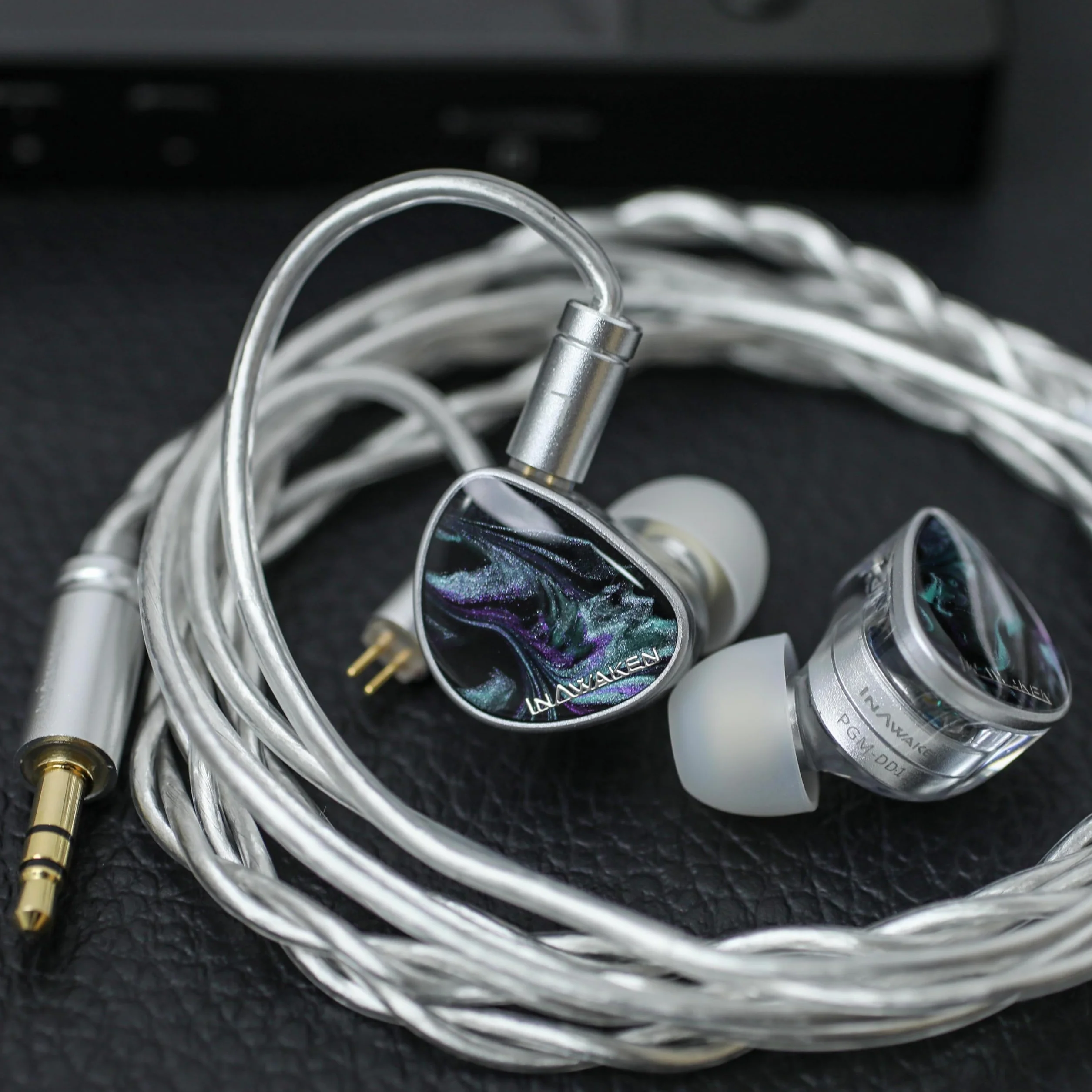 Linsoul INAWAKEN DAWN Ms słuchawki douszne, 11,2 mm dynamiczny przetwornik IEM, przewodowe słuchawki do gier z odłączanym kablem ekranowanym OFC dla muzyków audiofilów