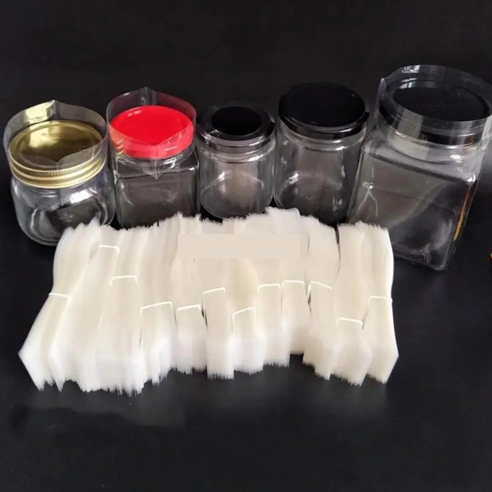 200-400 szt. Przezroczyste opaski termokurczliwe PVC do butelki z zakraplaczem pokrywka słoika usta zakrętka folia uszczelniająca ciało (Size : 200PCS, Color : CapD 86mm Hight 35mm)