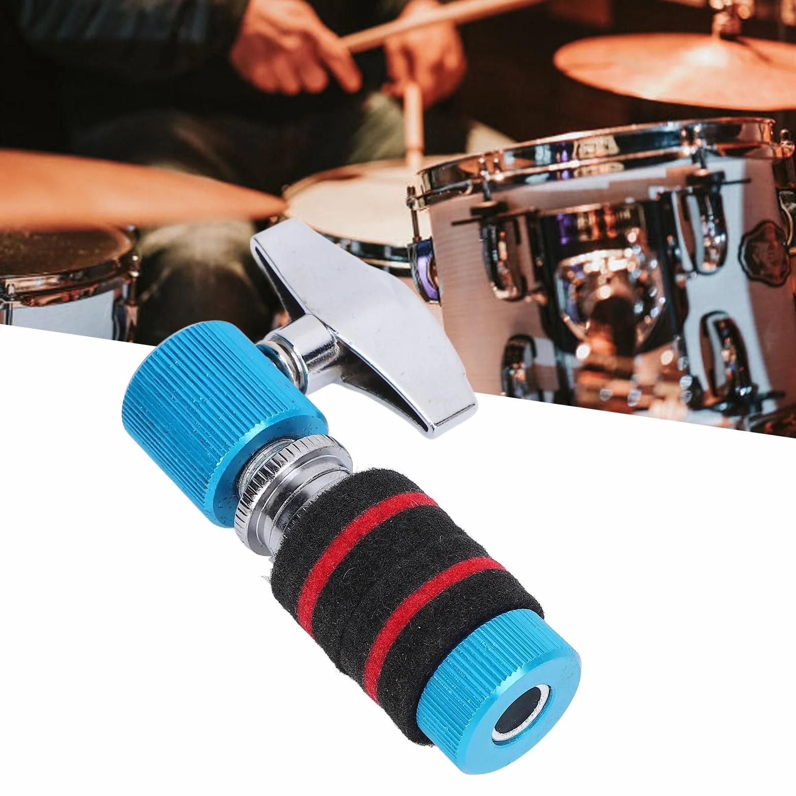aqxreight Hi Hat Pojedyncza Gwintowana Nakrętka Zabezpieczająca Bezpieczne Mocowanie Jazz do Stojaka na Talerz ze Stopu Aluminium i do Wytrzymałego Sprzęgła Hi Hat na Drążek 7 Mm Stojak na Talerz
