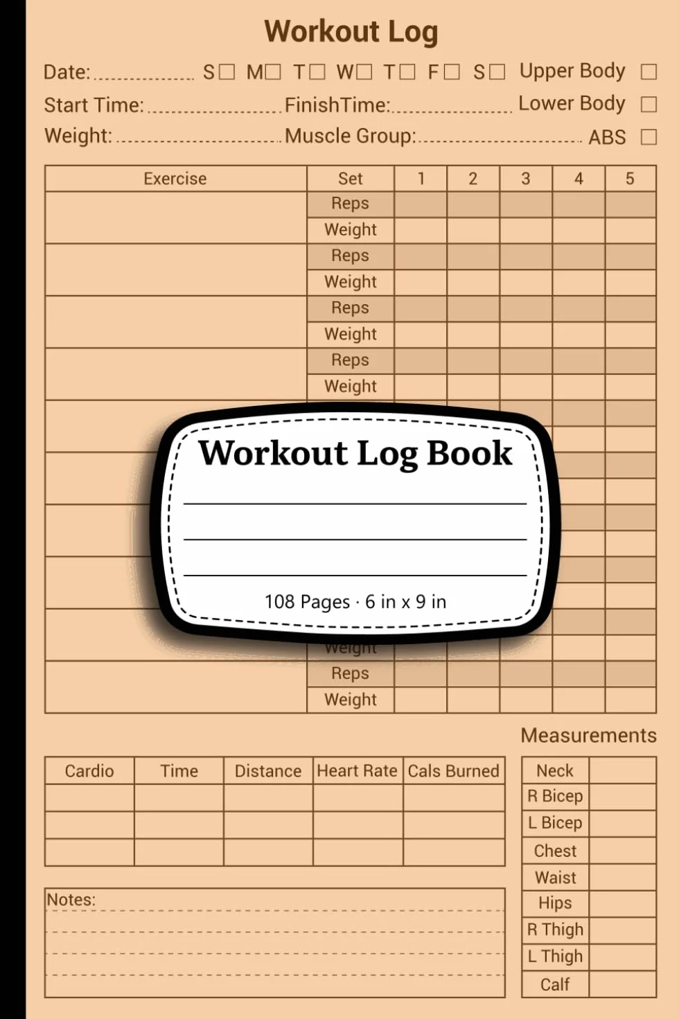 Workout Log Book: Gym Tracker Journal / Fitness Planner Notebook | STAY ON TRACK & GET MOTIVATED by Tracking Your Gains!
