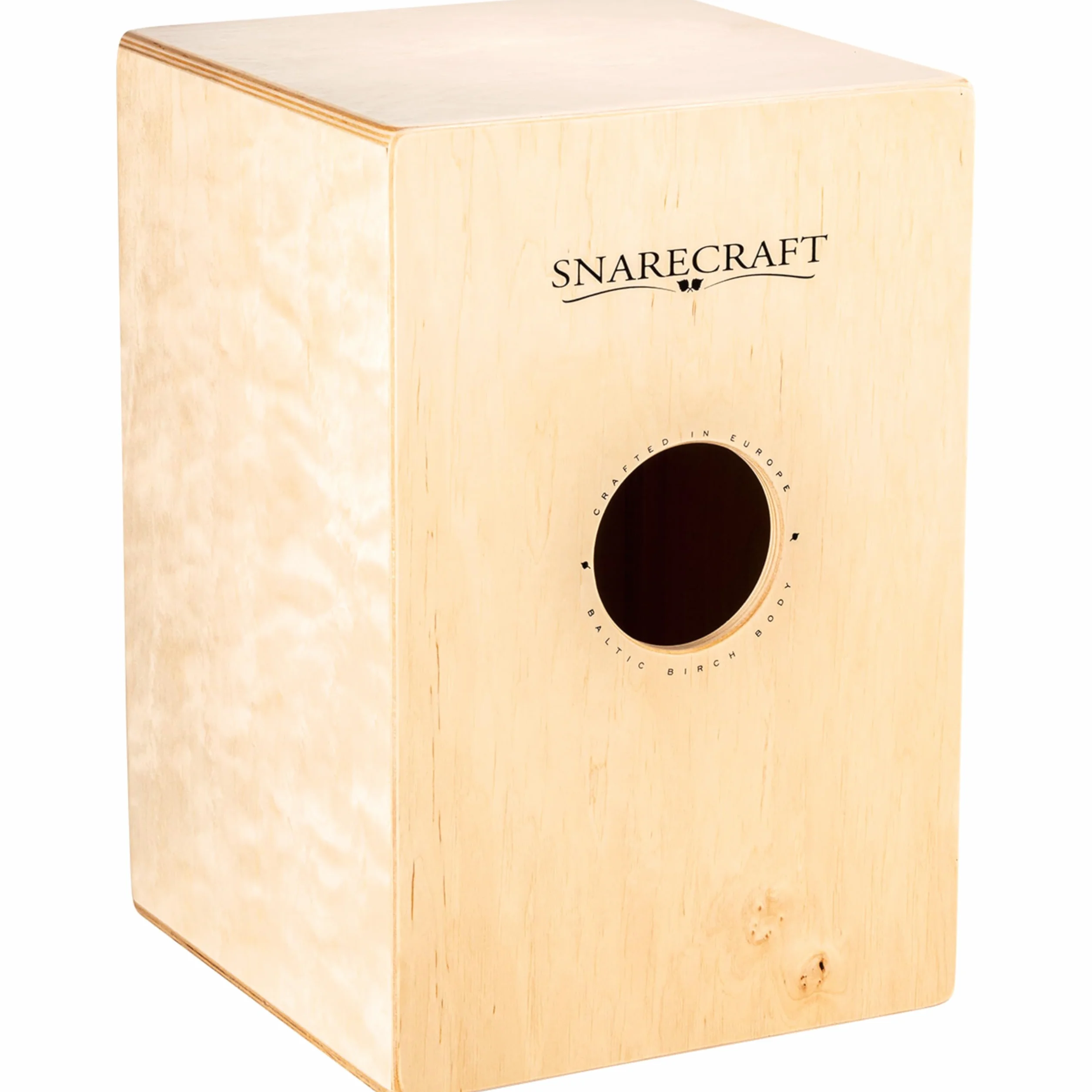 Meinl Percussion Snarecraft Cajon Instrument – Kompaktowy Cajon z Dwoma Sprężynami Werblowymi – Panel Przedni Burl Wood (SC80BW)